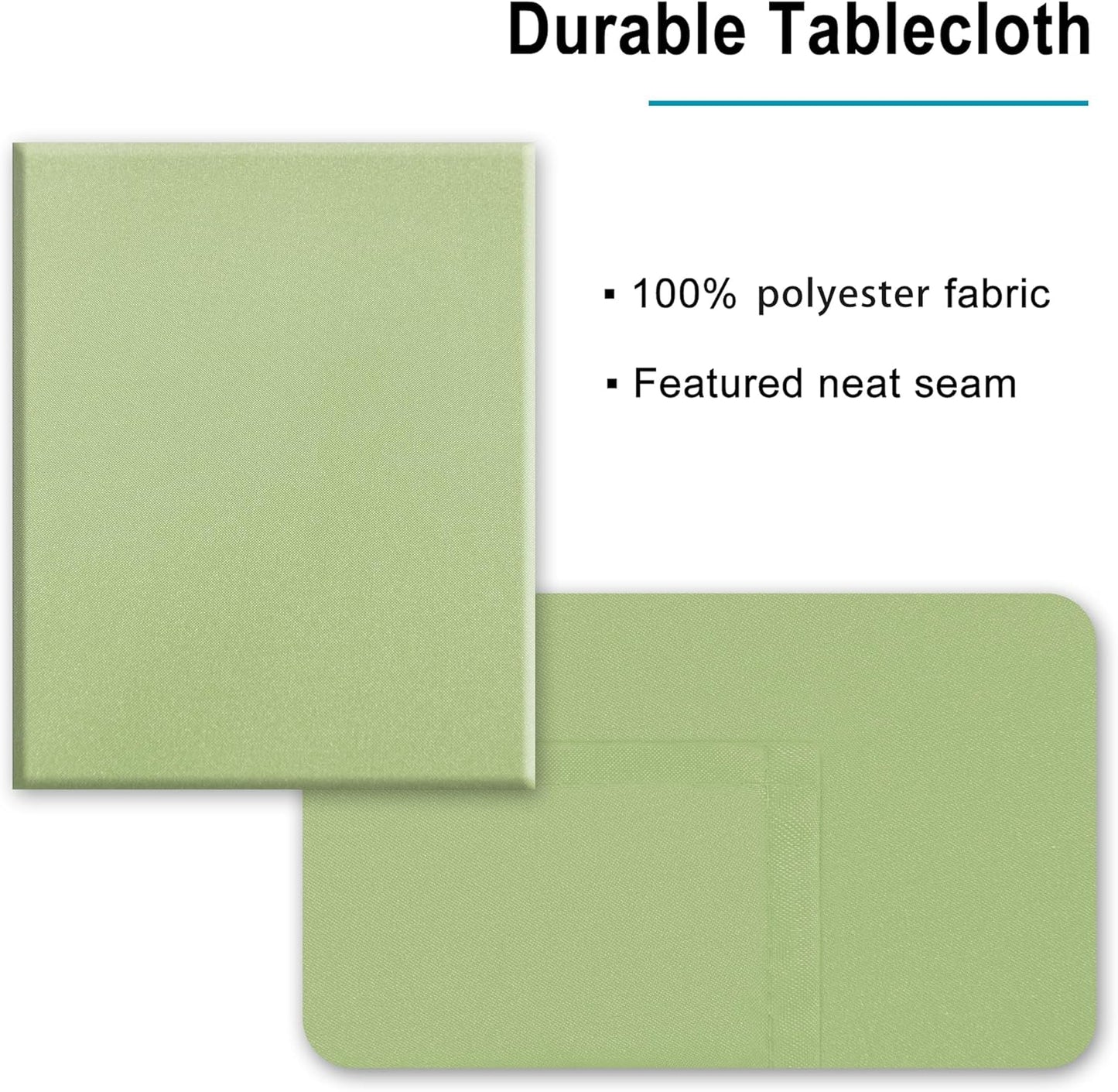 Hiasan Light Sage Tablecloth for Square Tables - Waterproof and Spillproof Washable Fabric Table Cloth for Dining Room Kitchen Party, 40 x 40 Inch