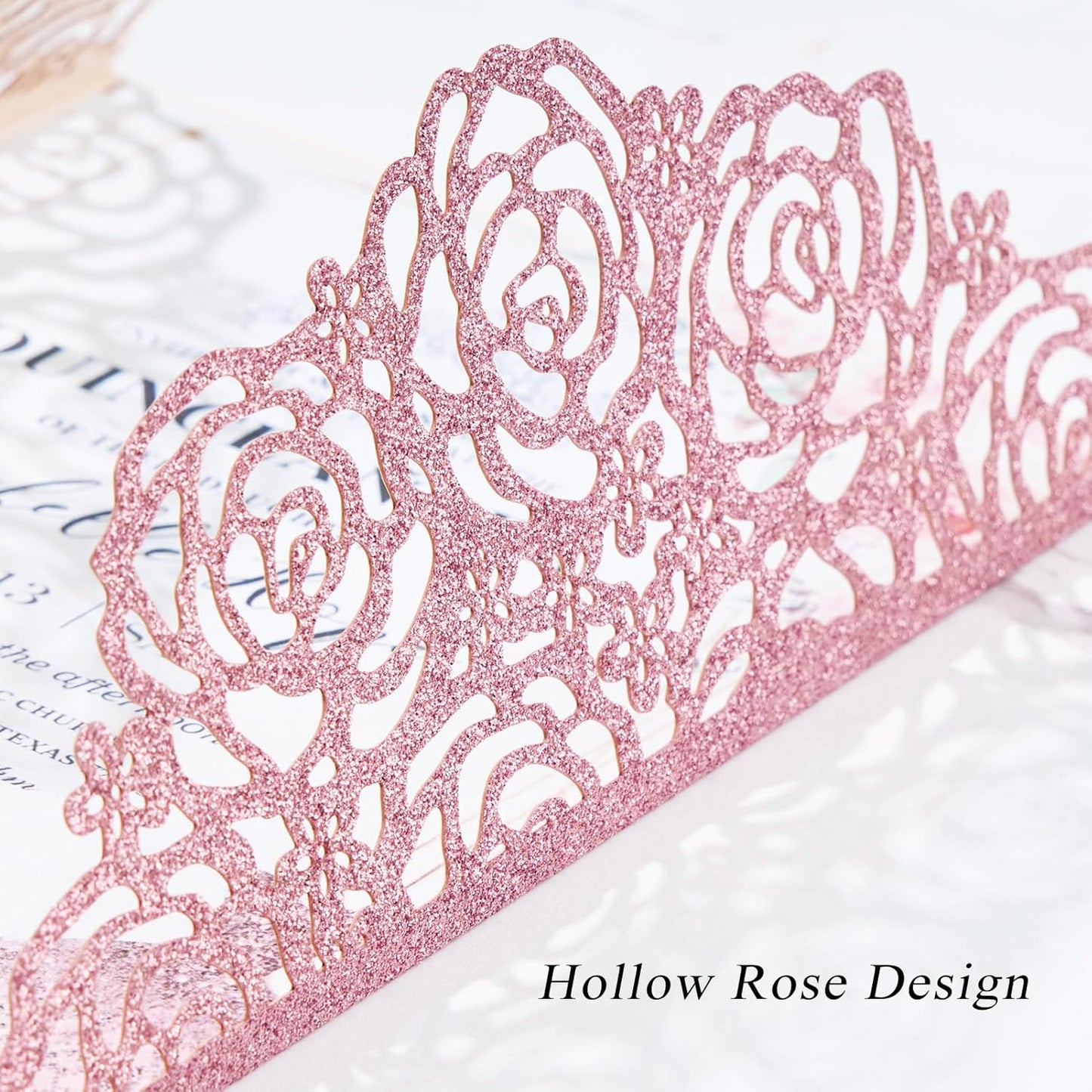 50PCS Pink Wedding Invitations Butterfly Laser Cut Invitation with Envelopes and Rsvp Card Personalized Inner Sheets for Wedding Bridal Baby Shower QuinceañEra Engagement Birthday