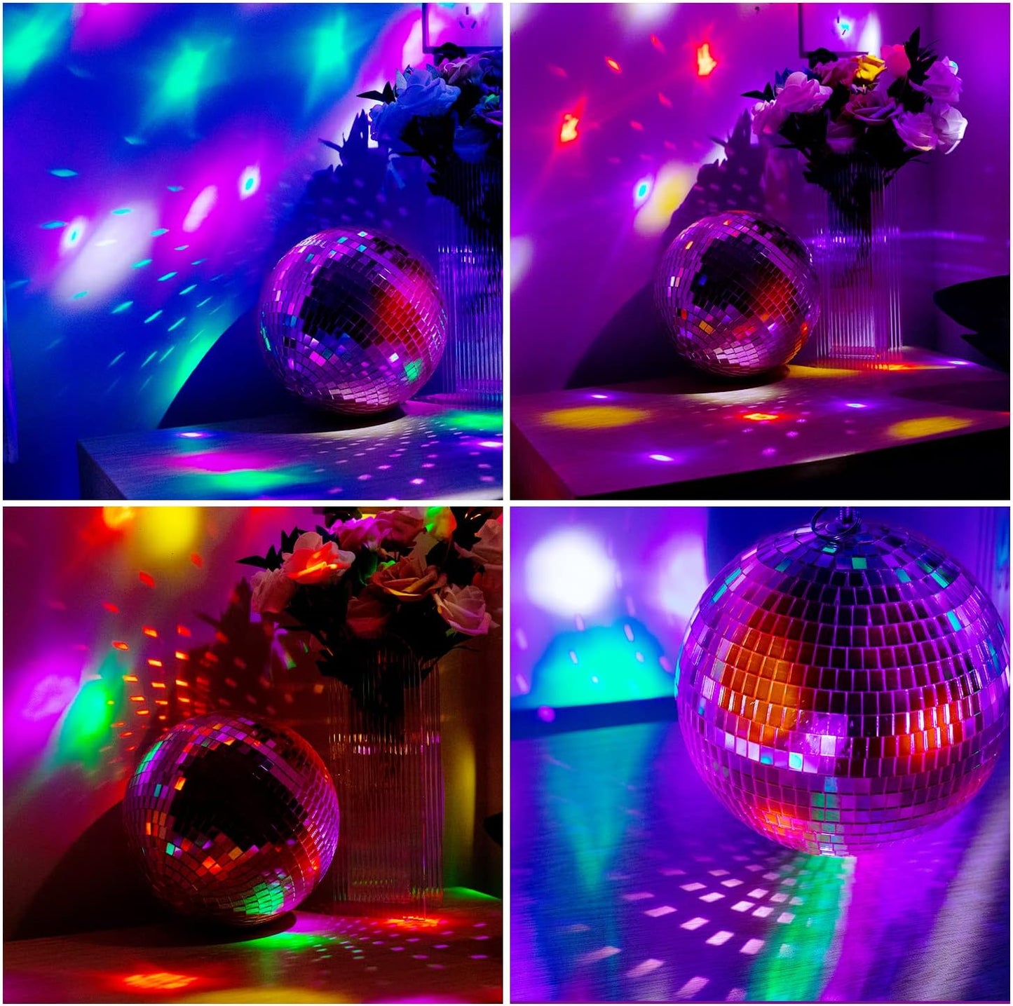 Mirror Disco Ball Decor with Hanging Ring 8" Large Pink Disco Ball Ornament for Disco Party Decorations,70s Theme Party, DJ, Wedding, Birthday,Christmas