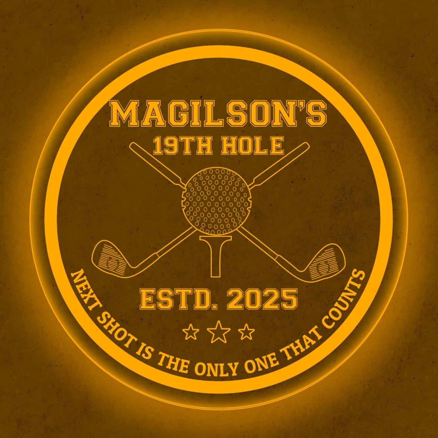 Custom Golf LED Bar Sign – Personalized Color Changing Acrylic Wall Decor for Home Bar, Man Cave, Game Room, or Patio (Golf Bar, 16 INCHES)