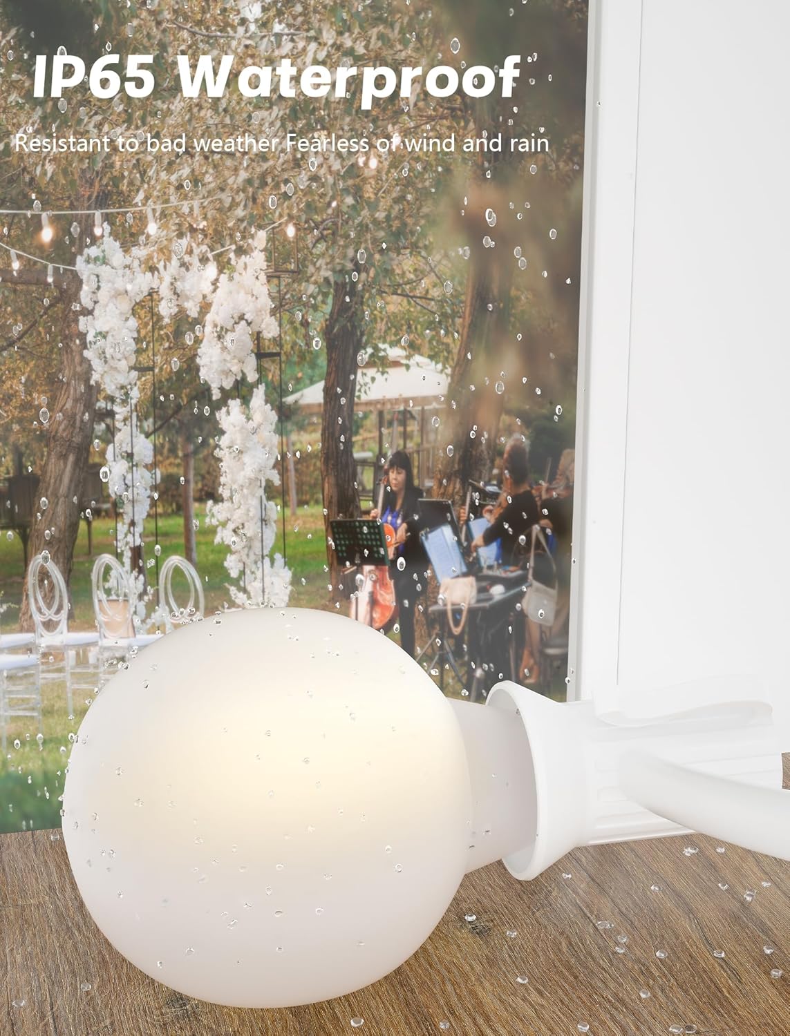 SUNSGNE White String Lights Outdoor, 50FT White Outdoor Lights with 52 G40 LED Frosted Shatterproof Bulbs(2 Spare) for Balcony Patio Tent Backyard Bistro Cafe Christmas Decor