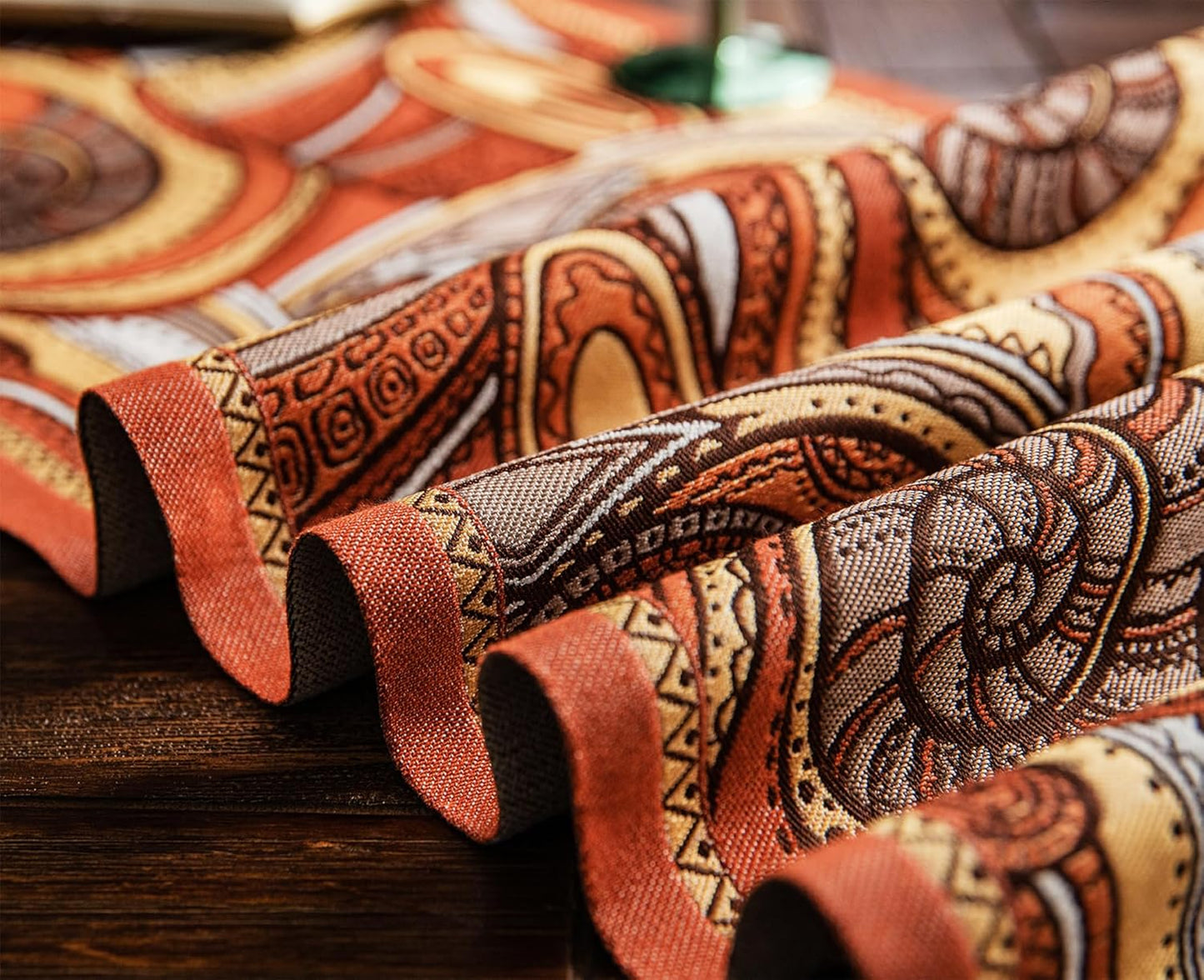 13×72 Inch Table Runner, Retro-Luxury Tassels Series for Kitchen Dining Table Holiday Decoration (Spiral Arts)