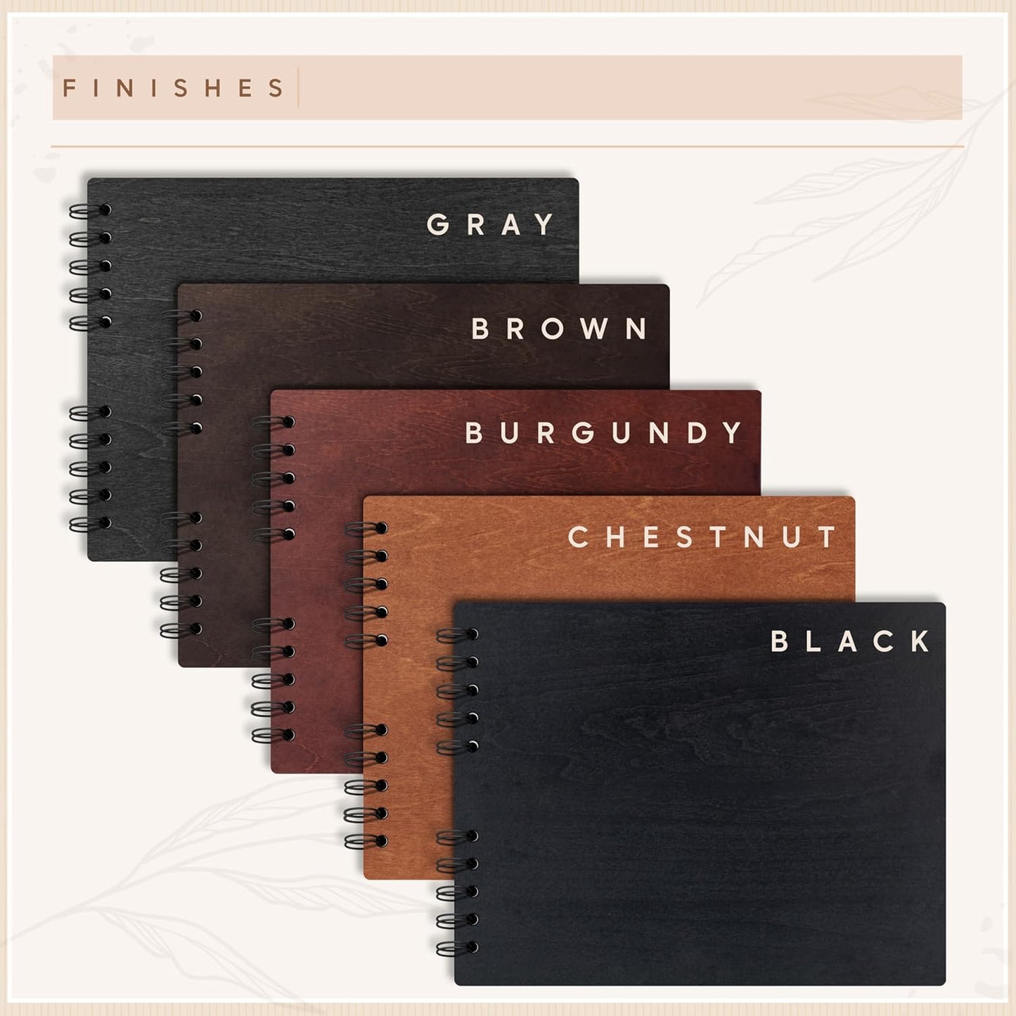 Personalized Wood Wedding Guest Book - 5 Colors/Finishings, 2 Sizes, 12 Designs - Wood Wedding Decorations, Guest Book Signs for Wedding Reception (DESIGN 5)