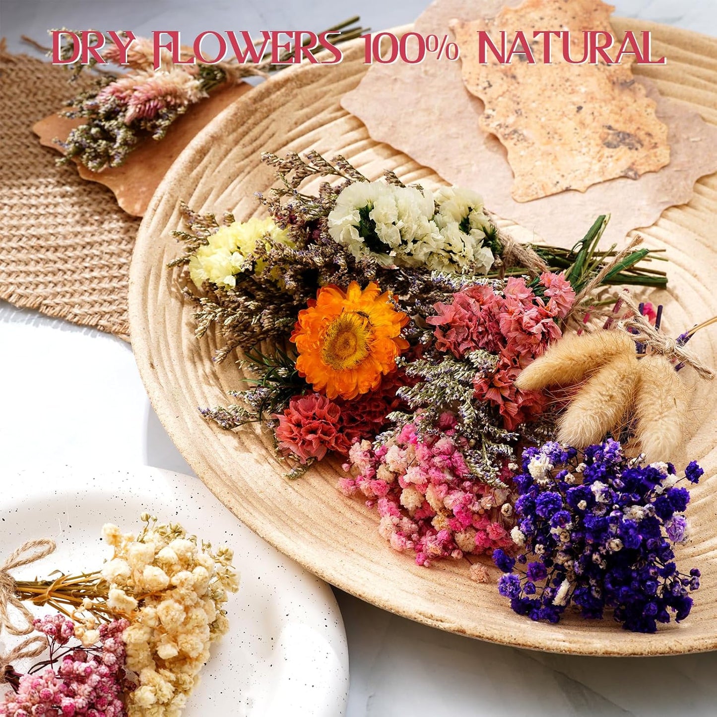 10/12/24/36 Pack Mini Dried Flowers for Vase Wedding Various Mini Bouquet Dried Small Wildflowers Natural Flowers Bulk for Crafts DIY Decor (10, Classic Color2)