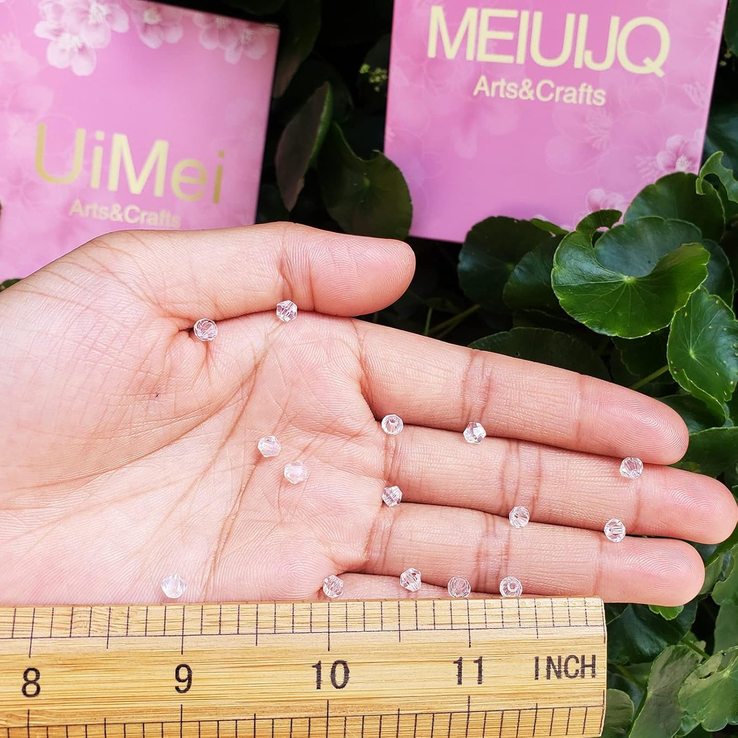 4mm Bicone 1800Pcs White AB Crystal Glass Beads Small Faceted Bicone Shape Crystal Glass Spacer Beads for Bracelet Necklace Decorative Hand Jewelry Making (White AB, 4MM)