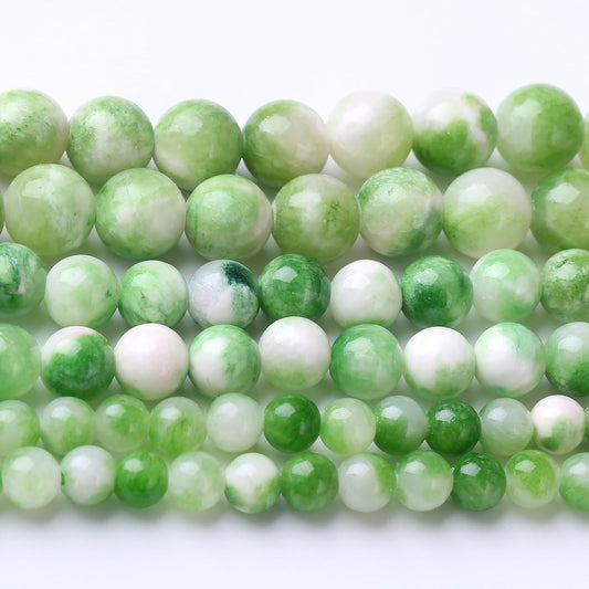 Green Persian Jade Stone Beads Gemstone Round Crystal Energy Jade Beads Stone Beads for Jewelry Making DIY Bracelet Necklace Jewelry Making 1 Strand 15.5inch 4MM