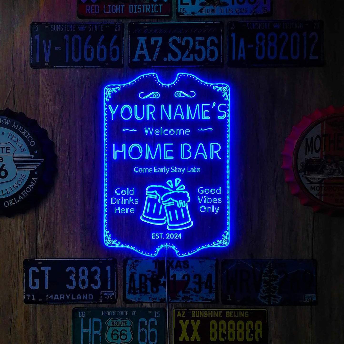ADVPRO Personalized Your Name Home Bar RGB Dynamic Glam LED Sign - Cut-to-Edge Shape - Smart 3D Decoration - Multicolor Signage st06s32-fnd-p11a-tm-c
