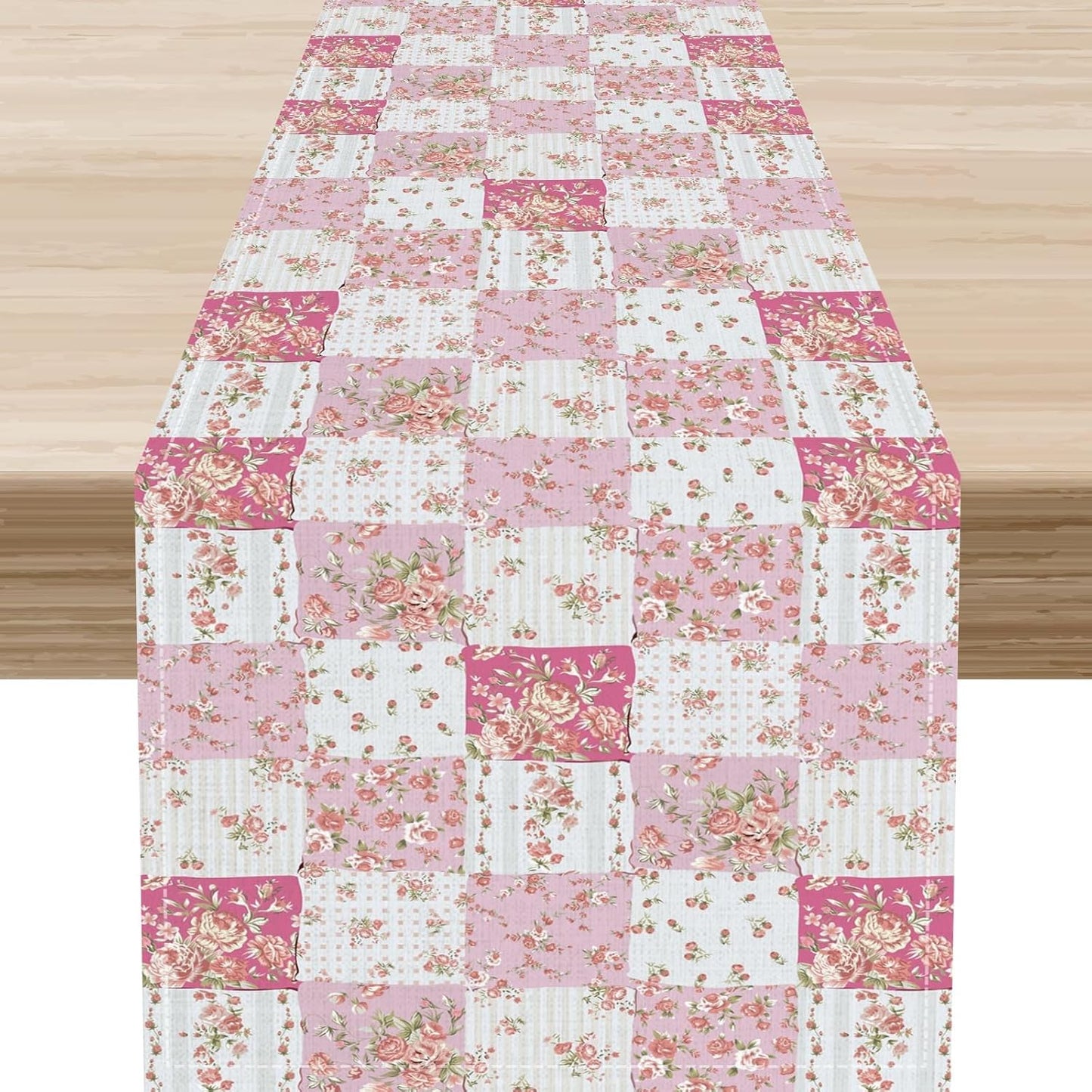 Boho Patchwork Table Runner, Vintage Farmhouse Colorful Wildflowers Bohemian Paisley Flower Table Center Decor for Home Kitchen Dining Patio Holiday Party Indoor Table Decorations, 13"x36" Inch