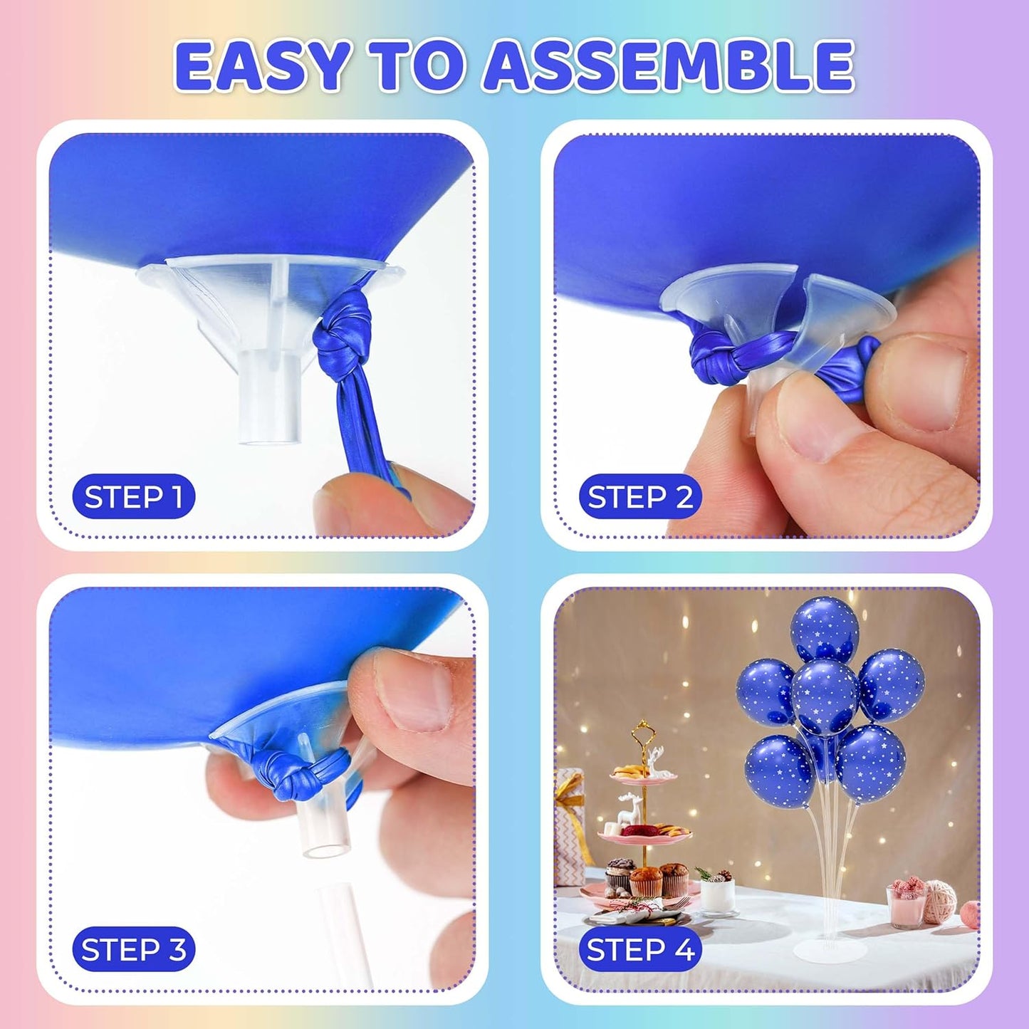 JOYYPOP 12 Sets 28 Inch Balloon Stand Kit, Balloon Holder Stickers Table Decoration Party Birthday Wedding Balloon Supplies Accessories