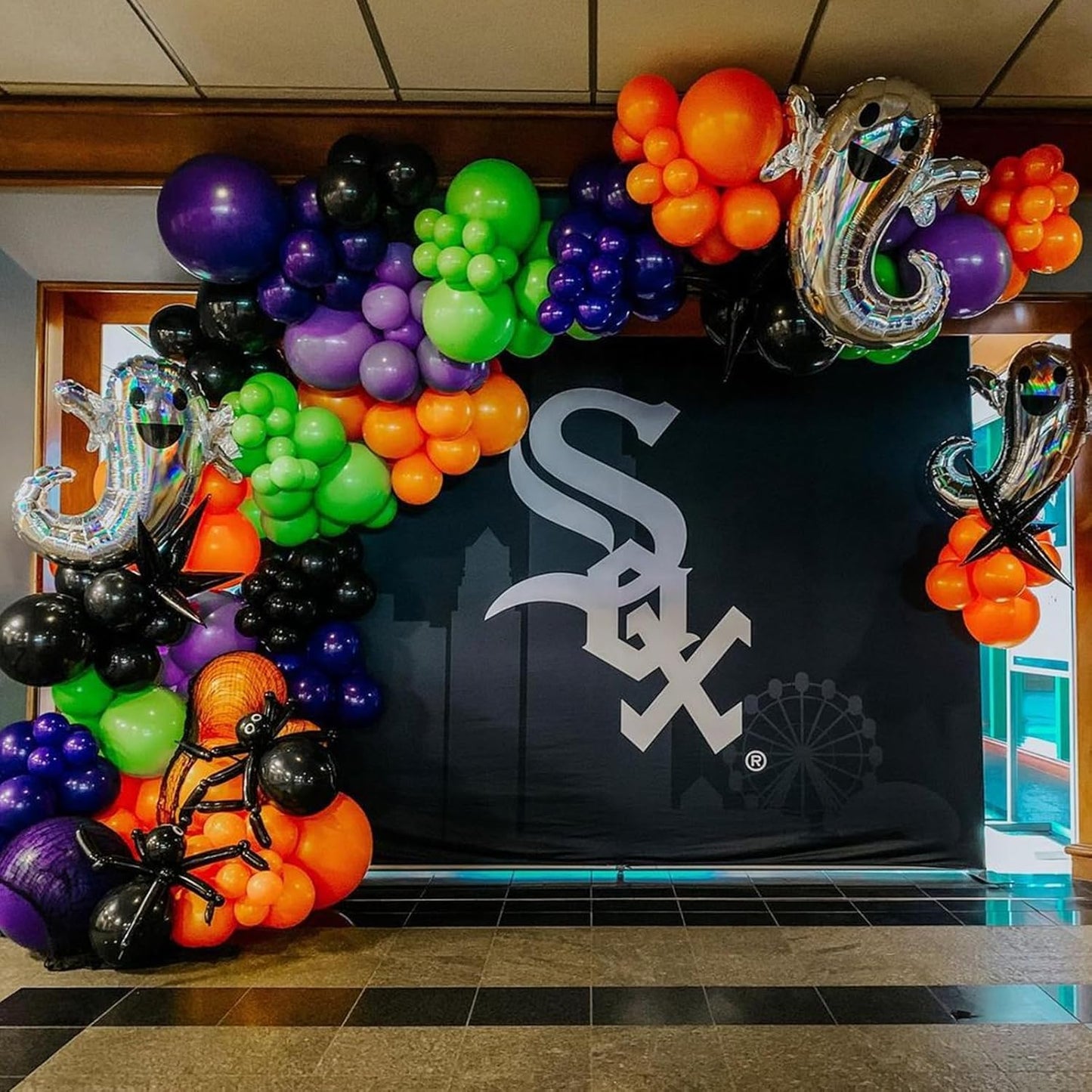 Halloween Balloons Arch Kit, Black, Orange, Purple and Green Balloons Garland Arch Kit for Birthday, Halloween Party Decorations