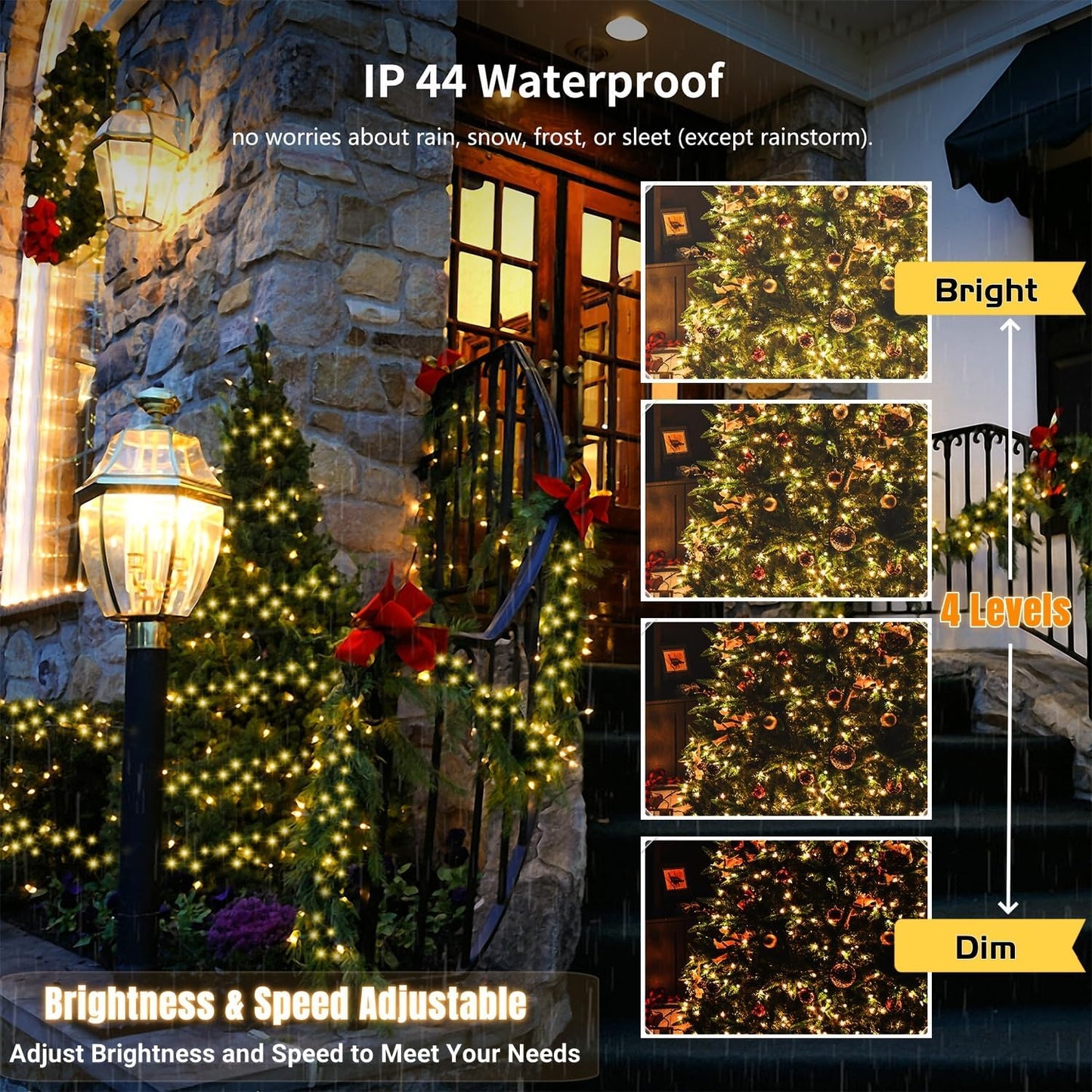 LJLNION 98.5ft Christmas Lights Color Changing with Remote, 300 LED RGB Fairy String Lights Halloween Decorative Lights, 8 Lighting Modes & Timer, Plug in Indoor Outdoor Xmas Wedding Party Decor