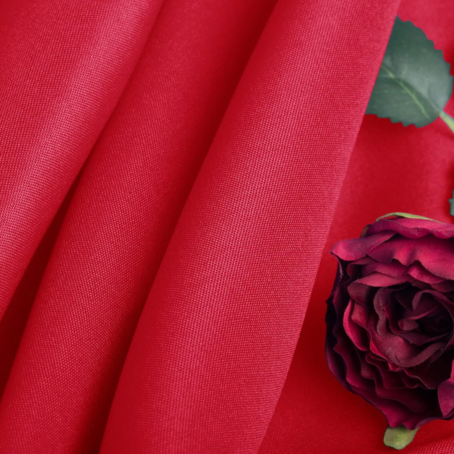 Ascoza 2pack 90x132 Inch Red Rectangular Tablecloth 8 Feet Table Cloth in Polyester Fabric for Wedding/Banquet/Restaurant/Parties