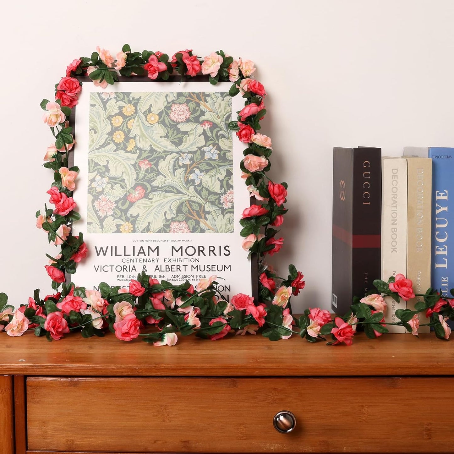 10 Pcs 82FT Flower Garland, Artificial Rose Garland Flowers Plants Fake Flower Hanging Rose Ivy, Birthday Party Valentine's Day Wedding Wall Arch Decor