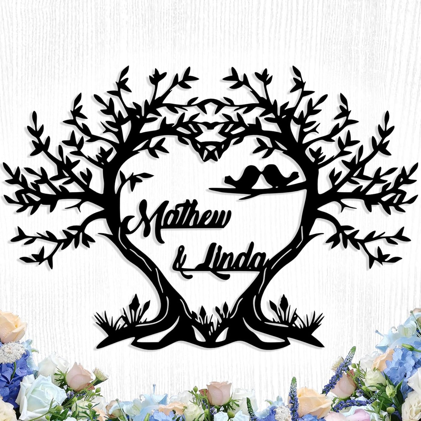 Personalized Tree of Life Metal Sign Wall Art Decor, Custom Wedding Gifts for Couples, Custom Family Name Sign, Christmas Valentine's Day Housewarming Gifts