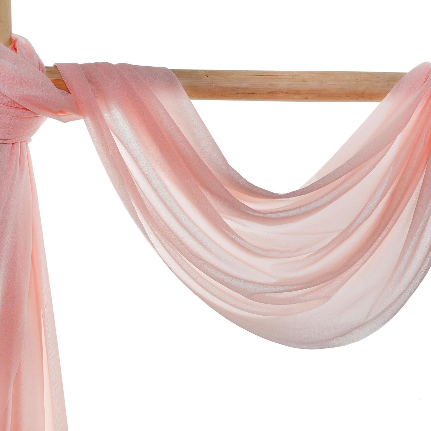 VDS Pack of 2 Panel (30 Inch X 40 Feet) Wedding Arch Draping Fabric Sheer Chiffon Fabric Drapery for Wedding Ceremony Reception Swag Backdrop Canopy Chuppah ARBO Altars Decoration (Dusty Rose)