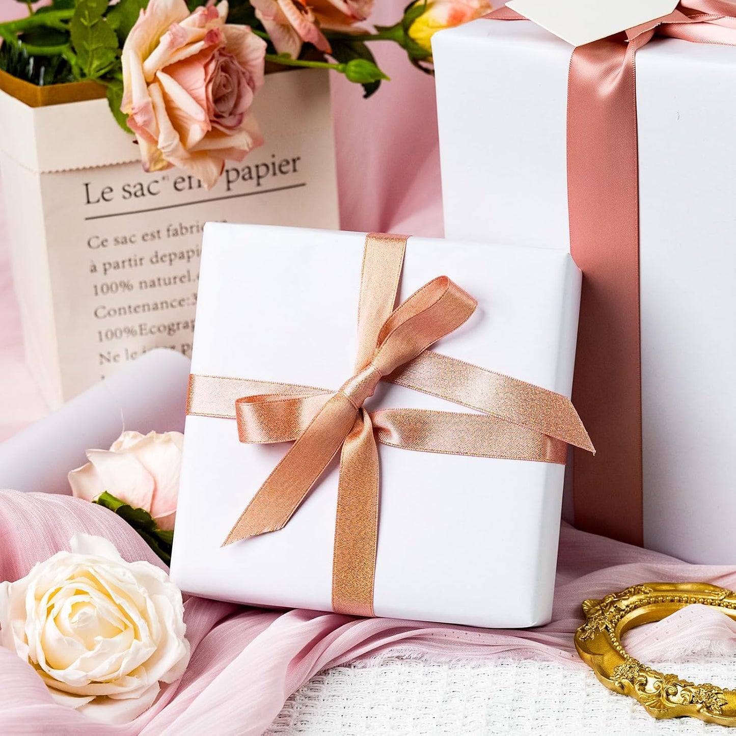 Garbendy Gift Wrapping Paper Roll-Solid Color Pearly-Lustre Paper,Perfect for Wedding, Valentine's Day,Birthday, Christmas,Baby Shower, Party - 17 Inch X 33 Feet