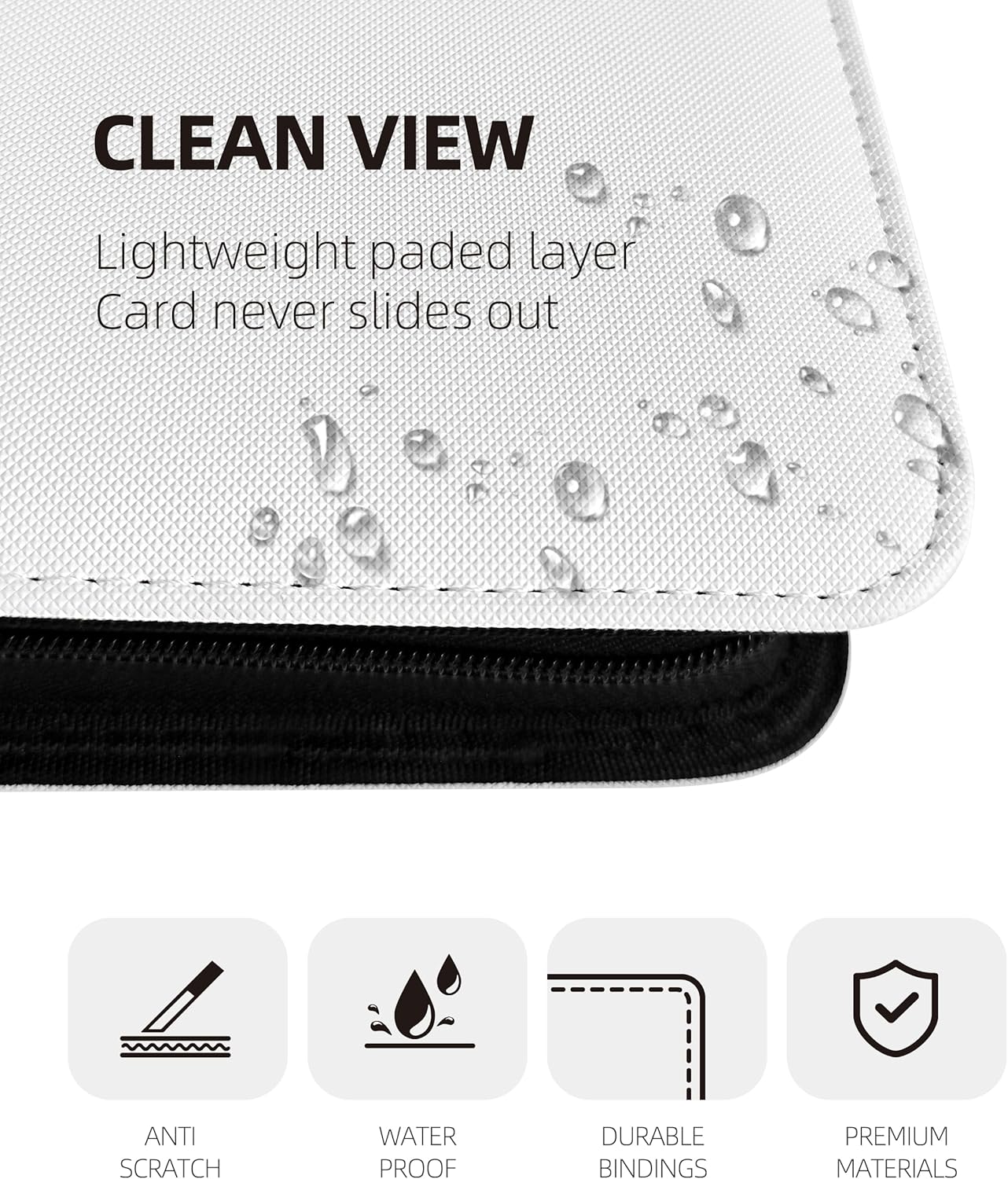 16 Pockets Premium Card Binder 1024 Cards Trading Card Binders Side Load Card Storage Display Album(16 Pocket 1024 Card Slot,White)