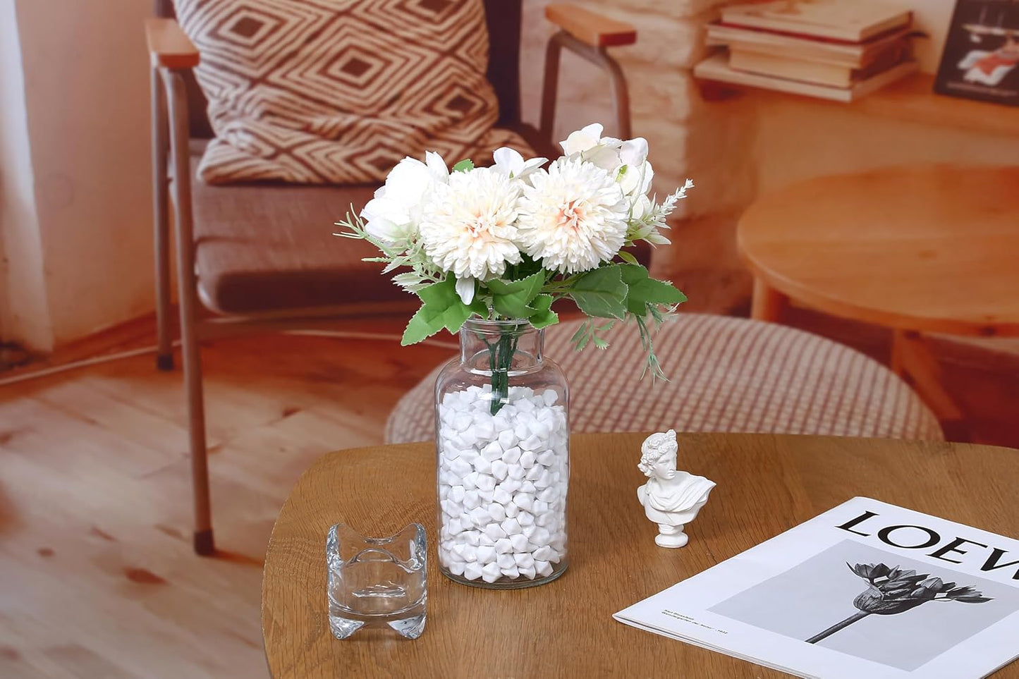 LAIDANLA 500PCS White Acrylic Gems Vase Fillers for Centerpiece White Fake Ice Cubes Plastic Diamonds Fake Crushed Rocks DIY Party Table Scatter Prop Wedding Decoration Accessories