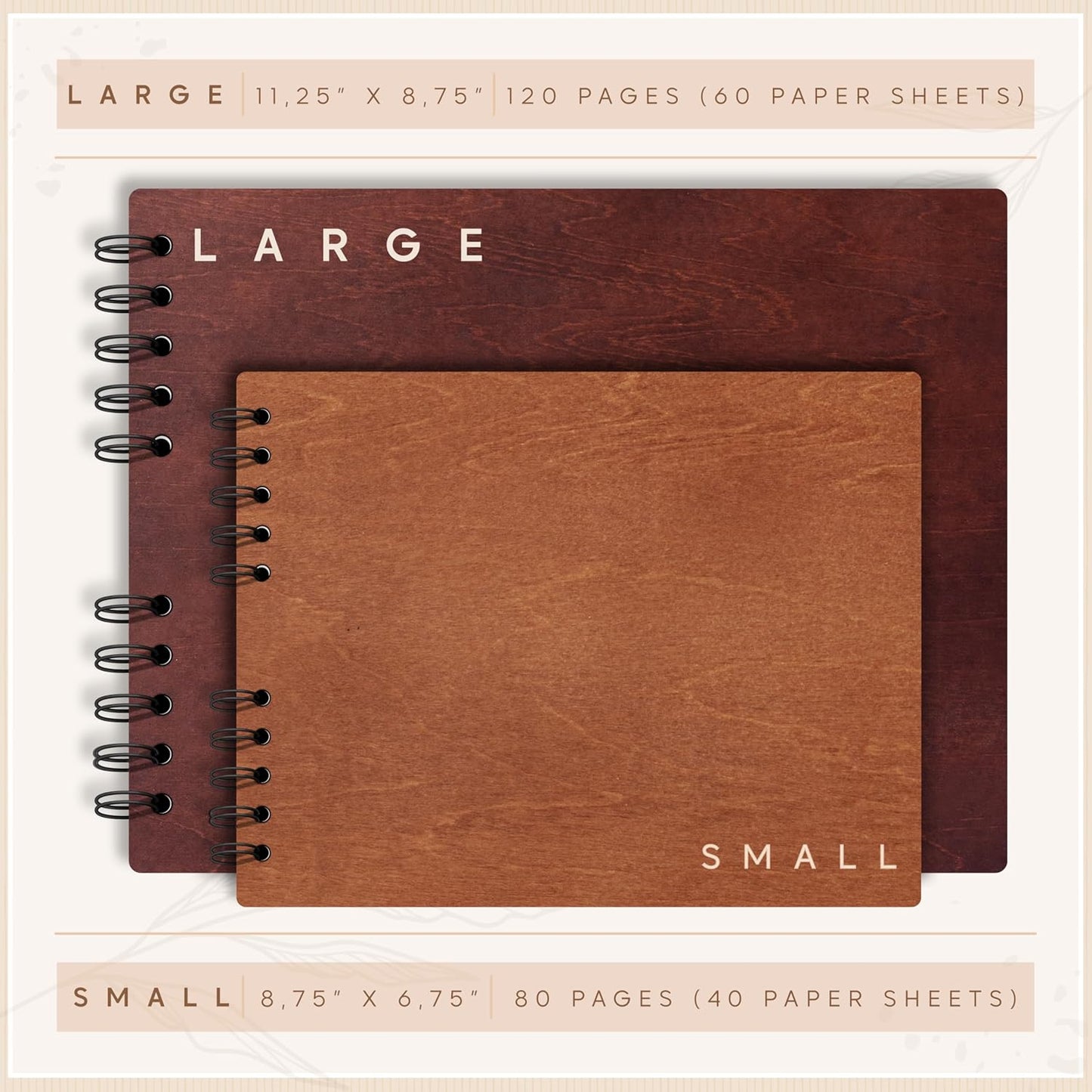 Personalized Wood Wedding Guest Book - 5 Colors/Finishings, 2 Sizes, 12 Designs - Wood Wedding Decorations, Guest Book Signs for Wedding Reception (DESIGN 1)