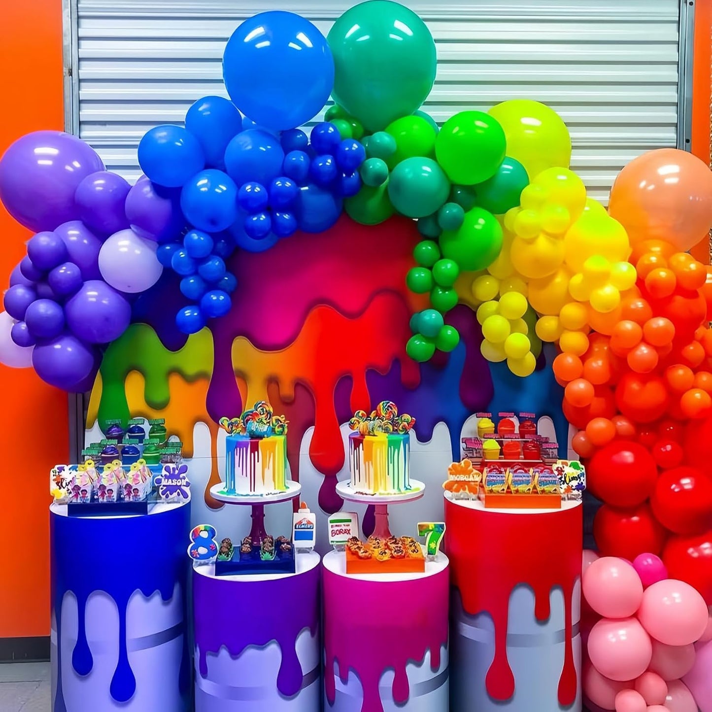 98pack Rainbow Balloons Different Size 18/12/10/5 Inch Rainbow Colorful Balloon Garland Arch Kit for Graduation, Wedding, Birthday, New Year, Anniversary Party Decorations