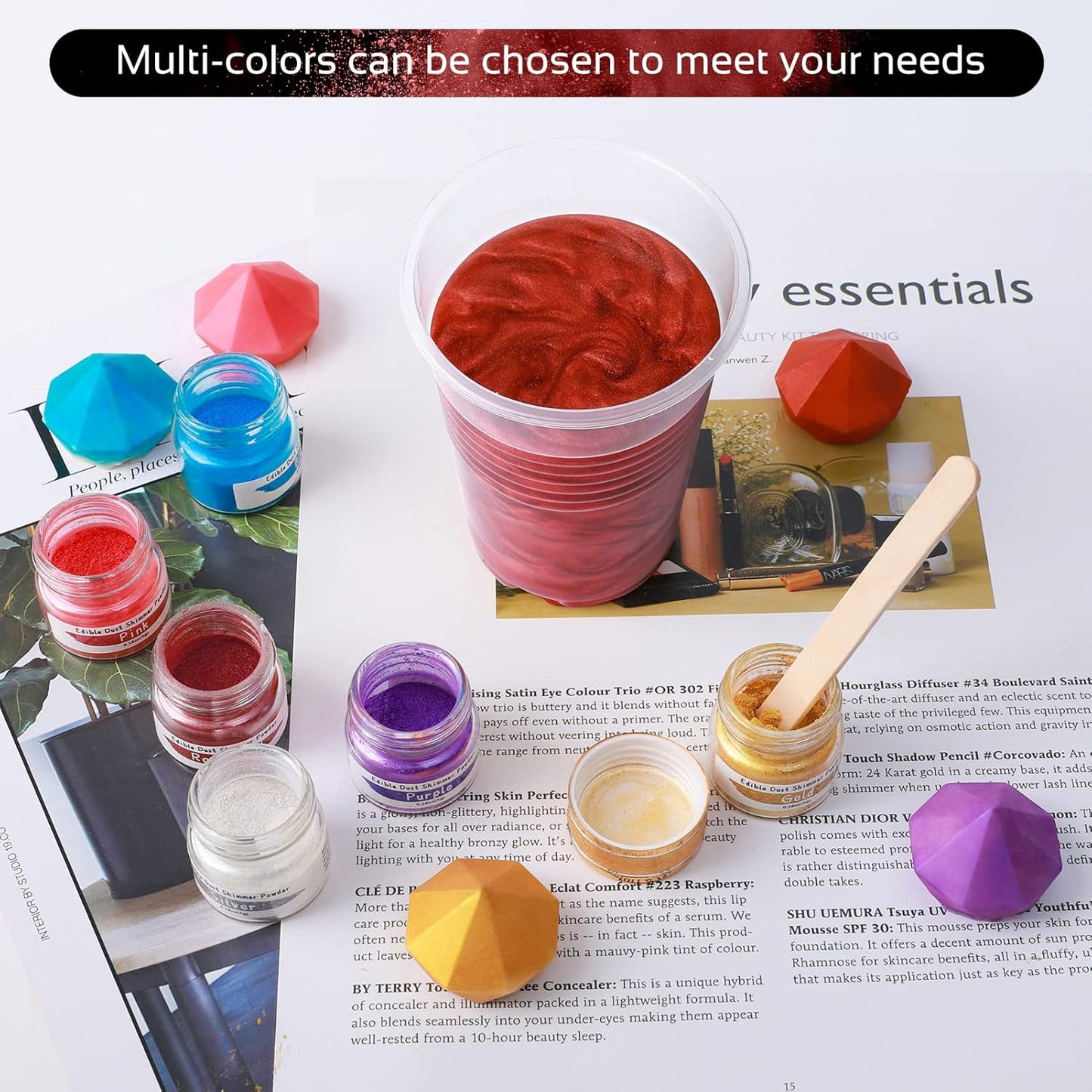 Jelife Red Wine Edible Luster Dust - 5 Grams Food Grade Cake Dust Shimmer Powdered, Edible Metallic Powder Food Coloring for Cake Decorating, Chocolates, Fondant, Drinks, Painting & More, Vegan