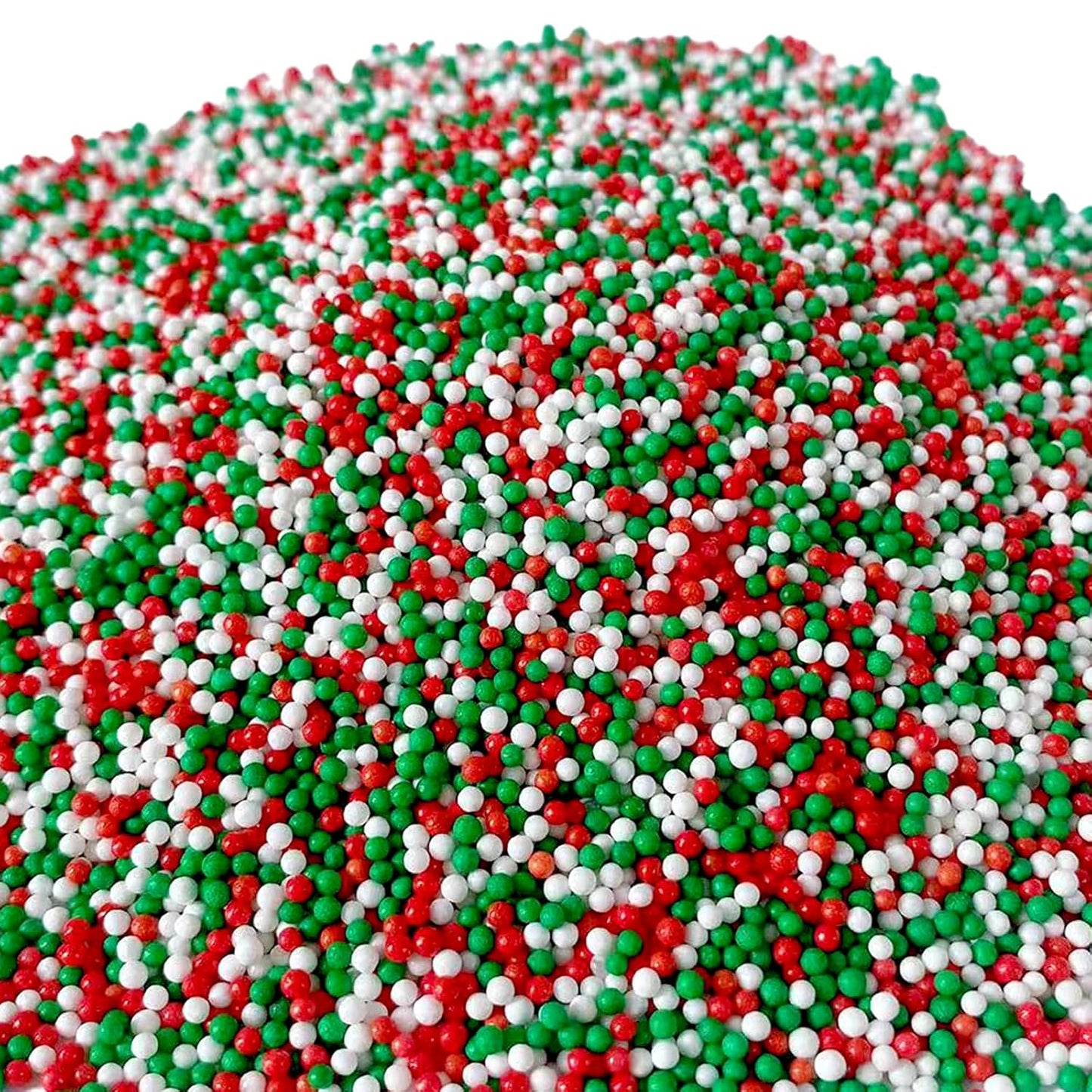 Sentovac Christmas Nonpareils Sprinkles Edible 2mm Mini Peals Red Green White Sprinkle for Cake Decorating Sugar Candy Cookie Cupcake Topper Baking Decorations Christmas Halloween Supplies