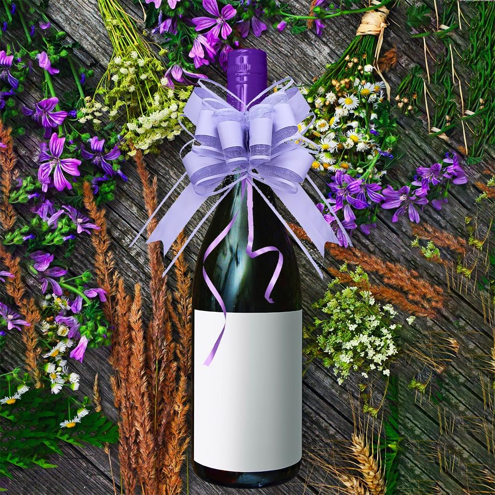 WEWILUCK Bows for Gift Wrapping, Light Purple Gift Bows for Presents, Gift Baskets, Big Fancy Bow for Birthdays, Parties, Christmas, and Everyday(6 inches, 15PCS)