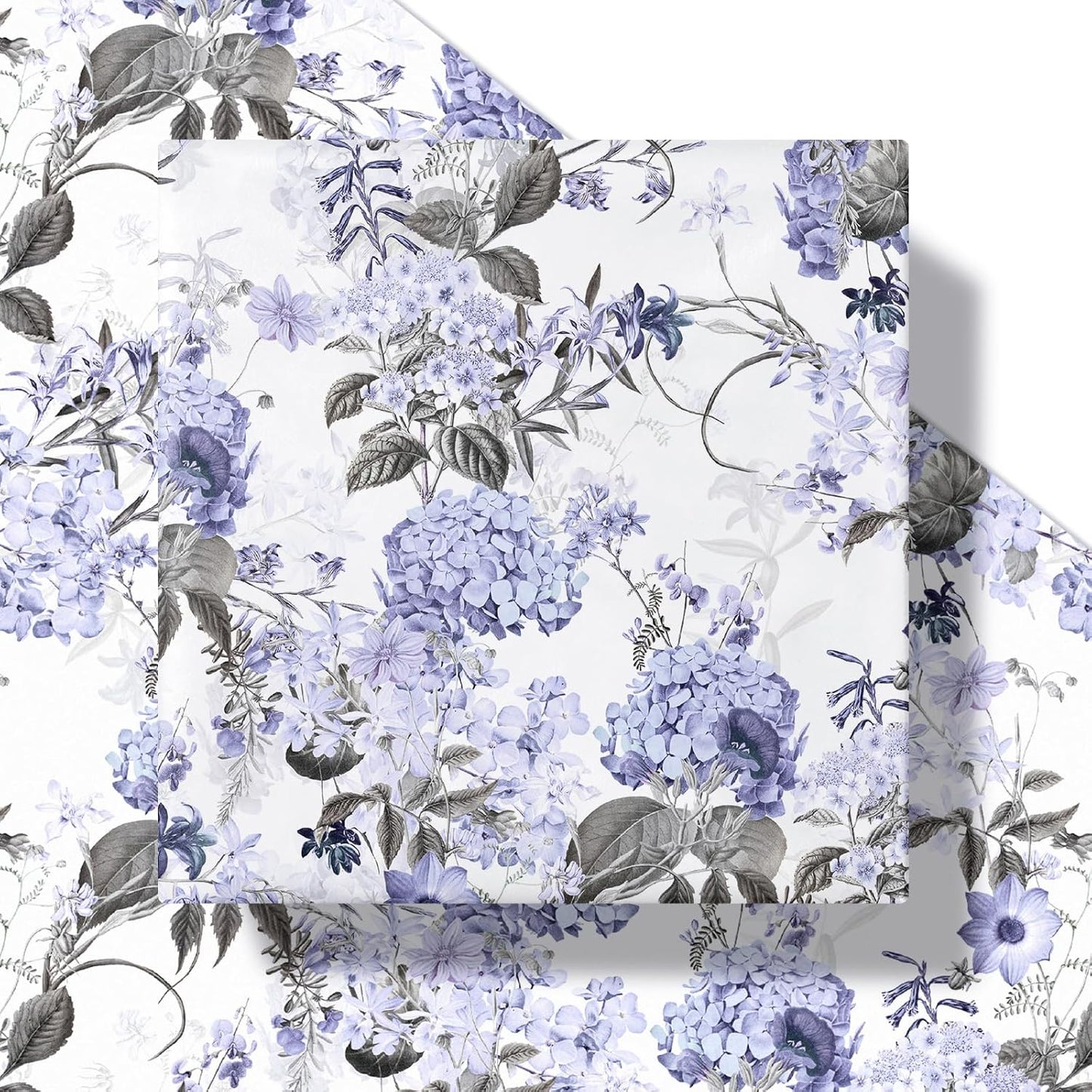 RUSPEPA Floral Wrapping Paper Roll for Women Girls, Mini Roll, Elegant Hydrangea Flower Design Gift Wrap Paper Perfect for Wedding, Birthday, Mother's Day, Spring, Bridal Shower, 17 Inch x 16.4 Feet