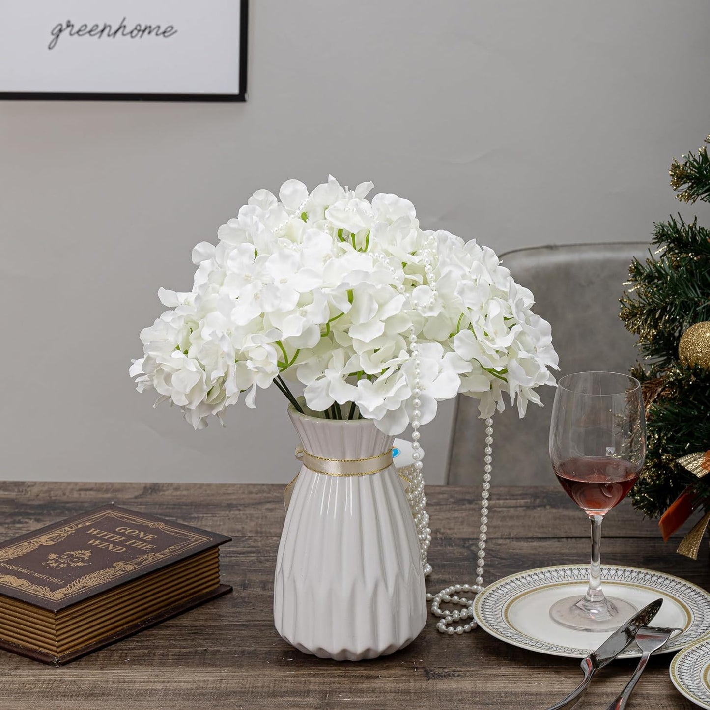 10mm Pearl Strands,9 Yds of Lvory Fake Beads Garland Spool Roll with Stringed Pearls for Crafting,Wedding Party,Christmas Tree Decoration.