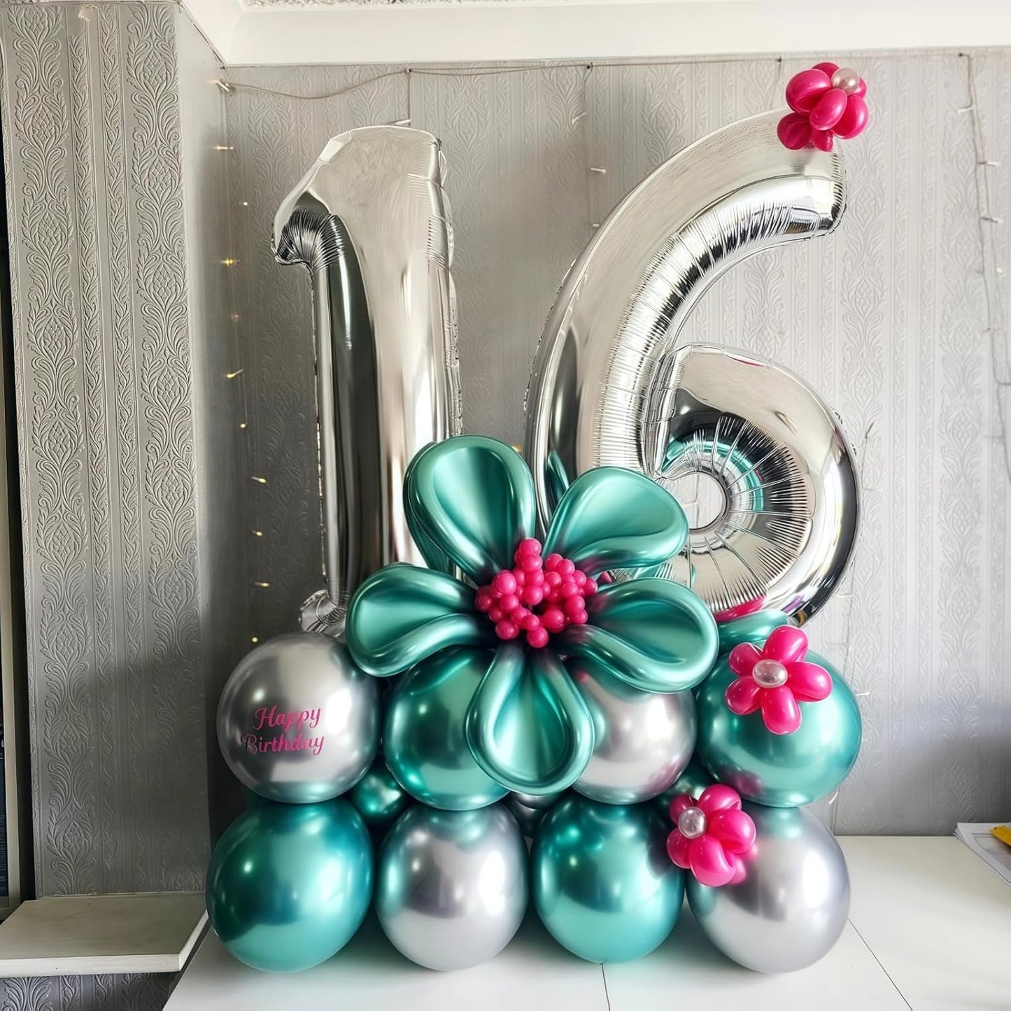 40 Inch Number 60 Balloons, Giant Silver Number 6 & 0 Helium Foil Balloon for Girls 60th Birthday Decor, Self Inflating Mylar 60 Balloon Numbers for Man Women Anniversary Party Decorations Supplies