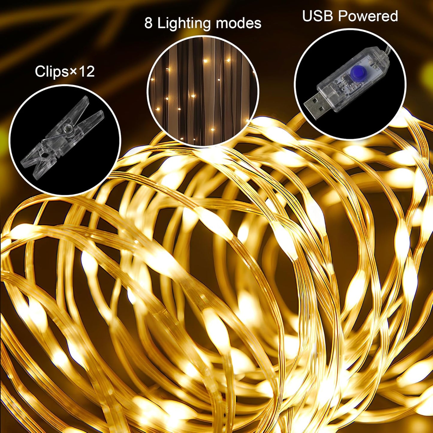 Tulle Backdrop Curtain with Lights String 10FT X 10FT Black Sheer Tulle Backdrop Curtains for Wedding Birthday Party Reception Photo Booth Background Decorations (2 Panels 5x10FT)