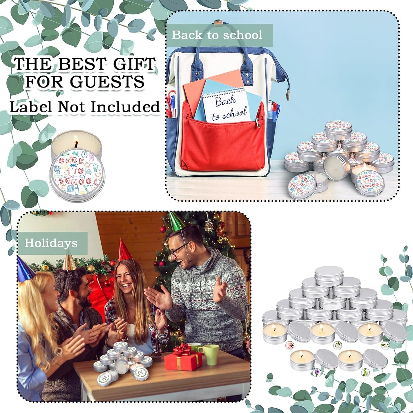 MTLEE 50 Pcs Wedding Scented Candles Gift Travel Tin Candle Aromatherapy Candle for Christmas Winter Baby Shower Favors Wedding Gifts(Romantic Flavor)