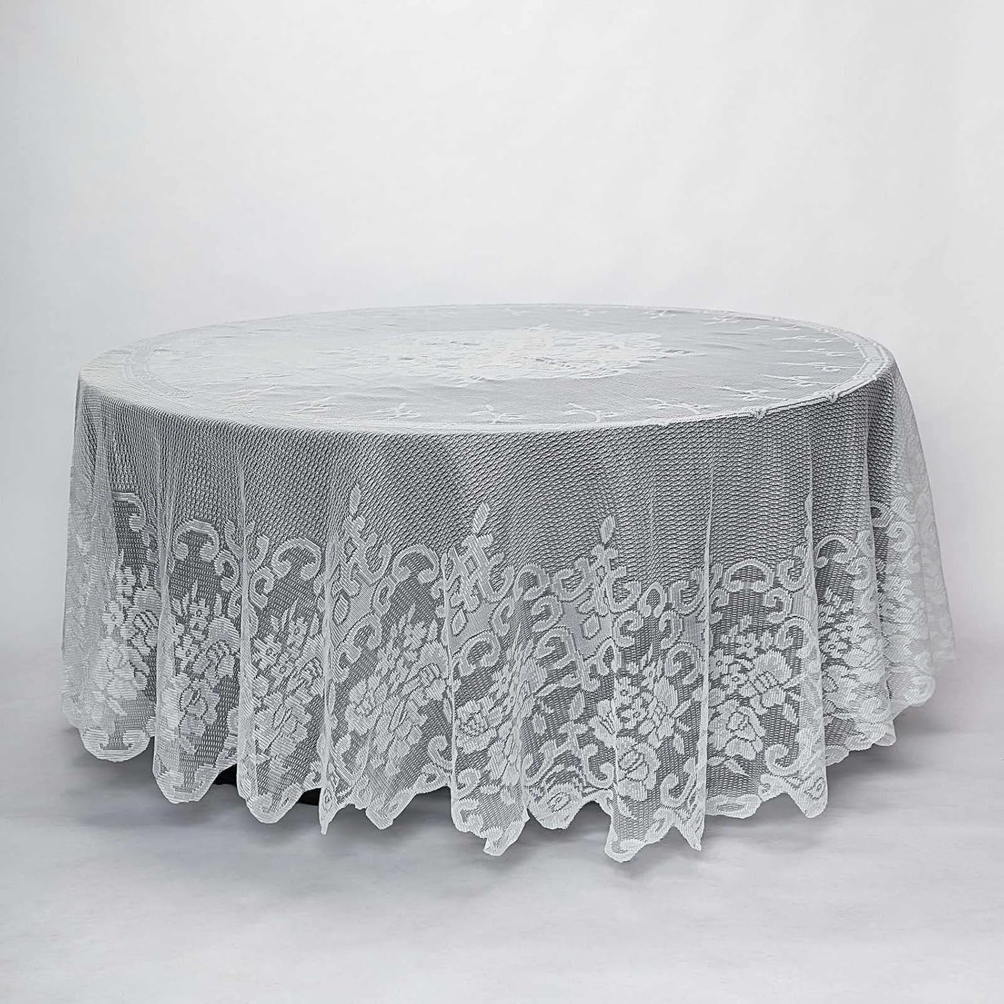 Tableclothsfactory 120" Ivory Premium Lace Round Tablecloth for Banquet Party Wedding Event Home Decor