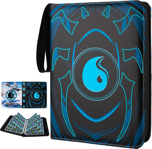 9 Pocket Card Binder for MTG/YGO/PTCG/Game Cards, Holds 900 Cards,Premium Card Collector Book for TCG Players,Toys Gifts for Kids(Blue)