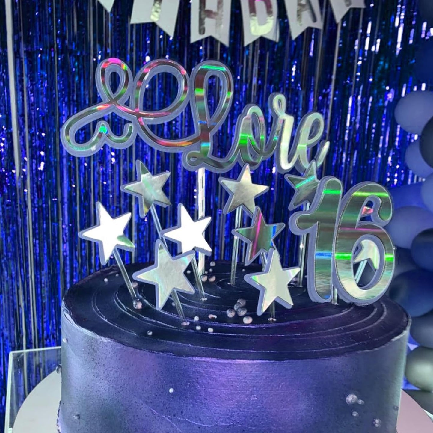 CANREVEL 2 Pack 3.3x8.2 Feet Dark Blue Foil Fringe Backdrop Curtains, Tinsel Streamers for Ocean Birthday Party Decorations, Graduation, Halloween, Under The Sea, Disco Party