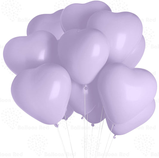 AFTERLOON® Biodegradable Balloons 100 pcs Pastel Purple 12 Inch Heart Shaped 100 pcs Thickened Strong Helium Float Indoor Outdoor Proposal Marriage Love Baby Shower Gender Reveal Wedding Bridal