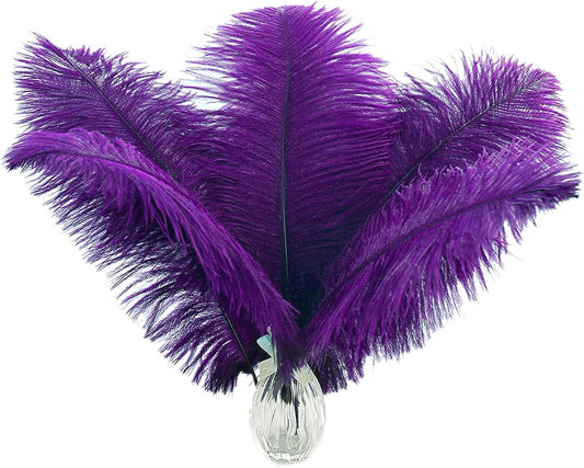 Ballinger Purple Ostrich Feathers Bulk - 24Pcs 12-14inch Big Feathers for Vase, Party Centerpieces Mardi Gras and Home Decor