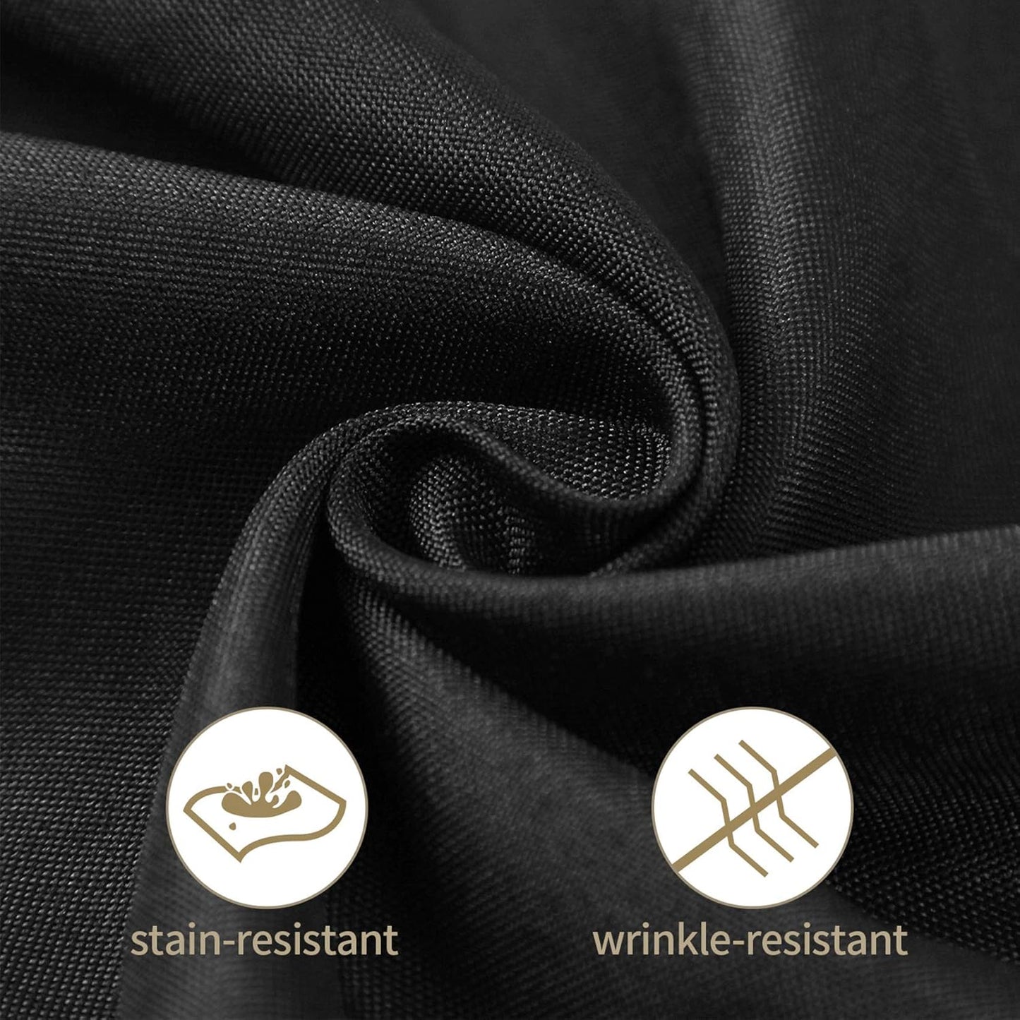 Ascoza 2pack 90x156 Inch Black Rectangular Tablecloth 8 Feet Table Cloth in Polyester Fabric for Wedding/Banquet/Restaurant/Parties