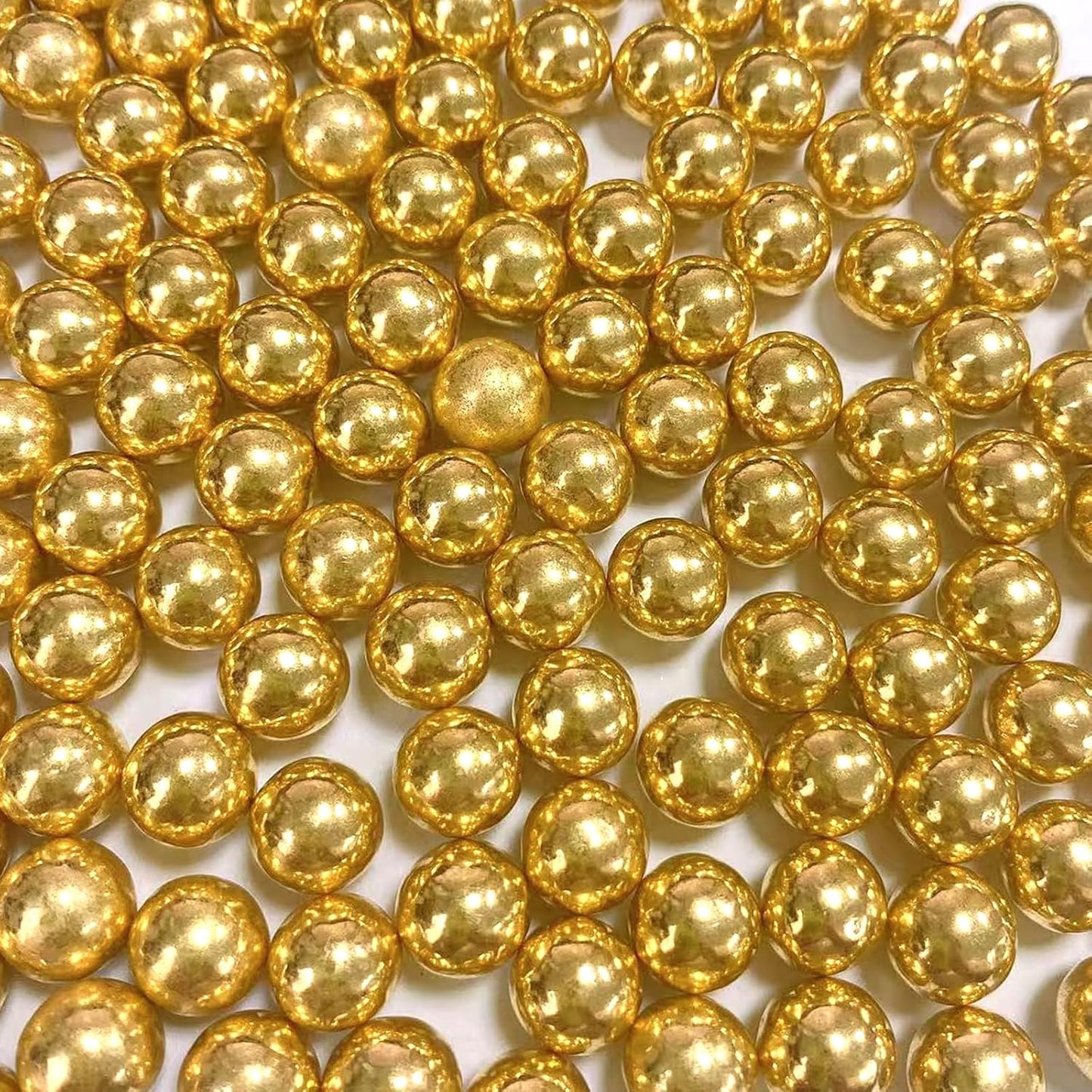 Sentovac 10mm Gold Pearl Sprinkles Large Edible Cake Decorating Sugar Candy Cookie Cake Cupcake Topper Ice Cream Baking Decorations Halloween Christmas Valentines Wedding Supplies
