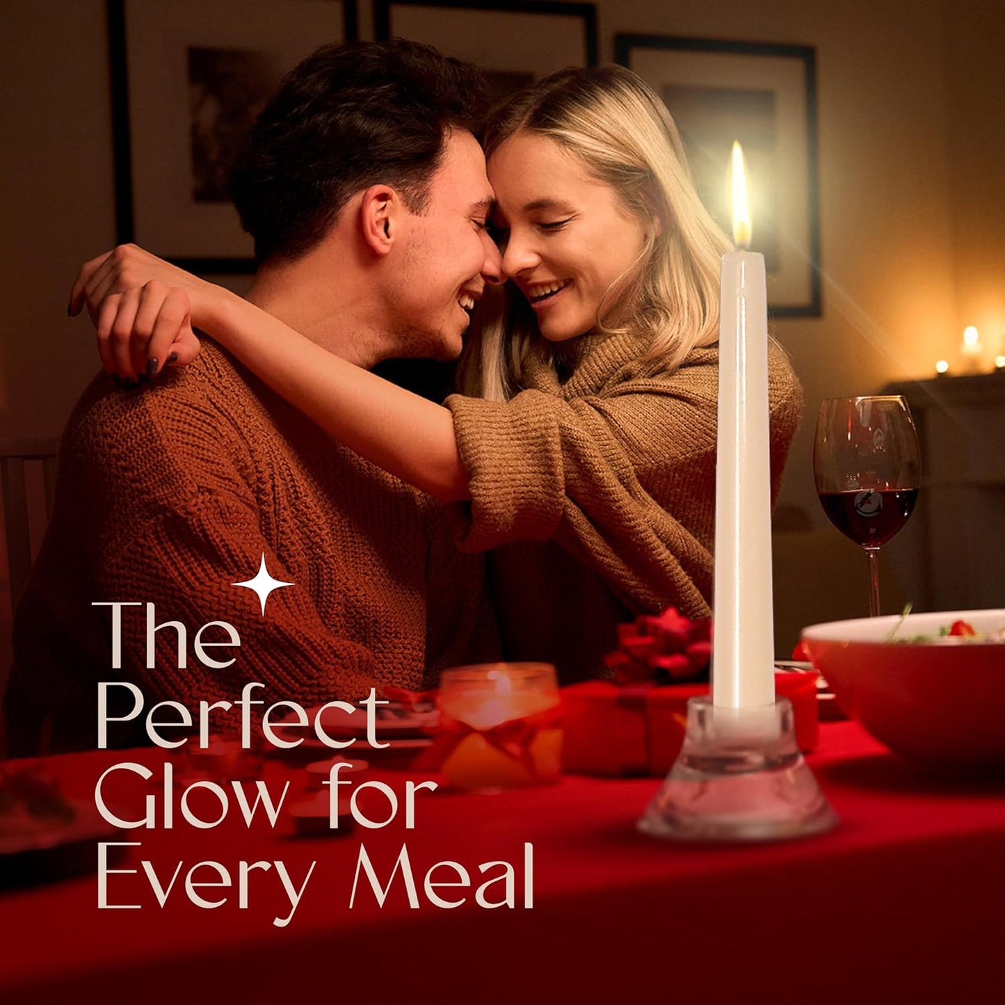 Leor & Lair Beige Taper Candles - 4 Pack 10" Beige Candlesticks - Unscented Long Burning Tapered Candles for Minimalist Decoration, Modern Weddings, Everyday Dining & Events