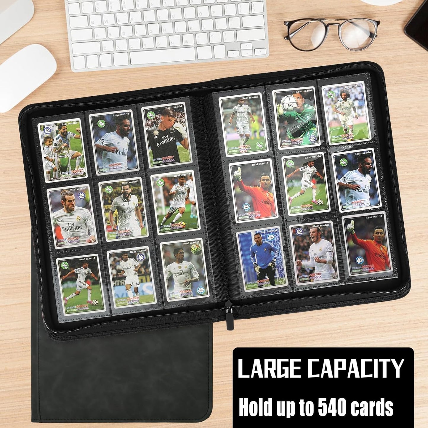 9 Pocket Card Binder,540 Pocket Trading Card Binders,Loading Pocket Collectible Card Album for MTG, TCG, Sport Card, Game Cards Black