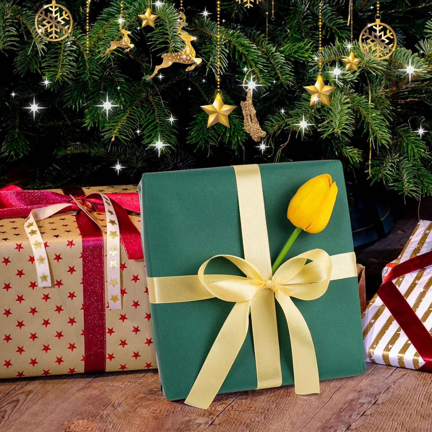 Vanhench Green Wrapping Paper Roll 17.5"×963" (80 1/4FT), Solid Color Art Green Kraft Craft Paper Roll, Christmas Wrapping Paper, Birthday Bouquet Flower Crafts, Dark Green Bulletin Board Paper