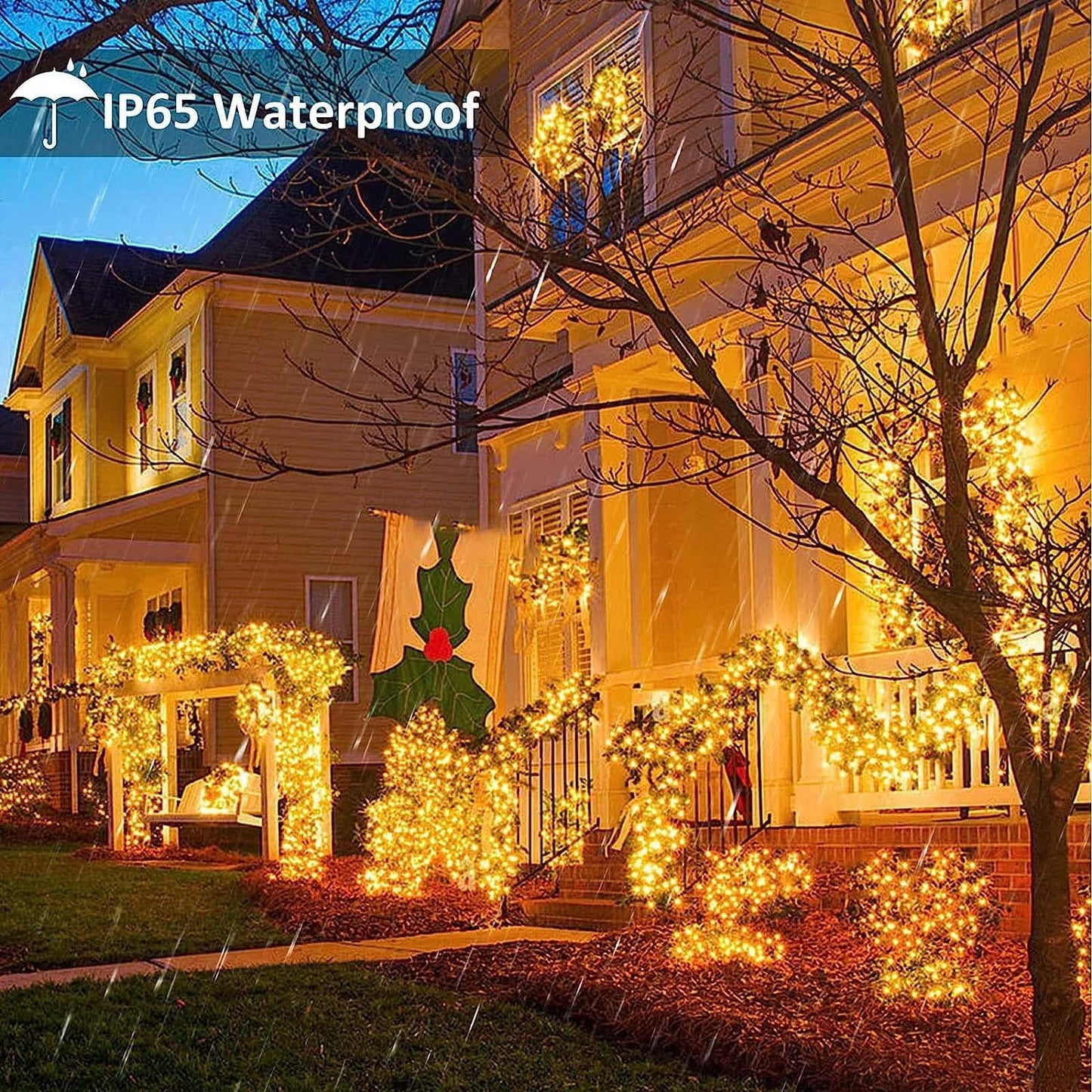 Toodour Solar Christmas Lights, 72ft 200 LED 8 Modes Outdoor Christmas String Lights, Waterproof Solar String Light for Xmas Tree, Fence, Holiday, Party, Balcony, Outdoo Xmas Decorations - Warm White