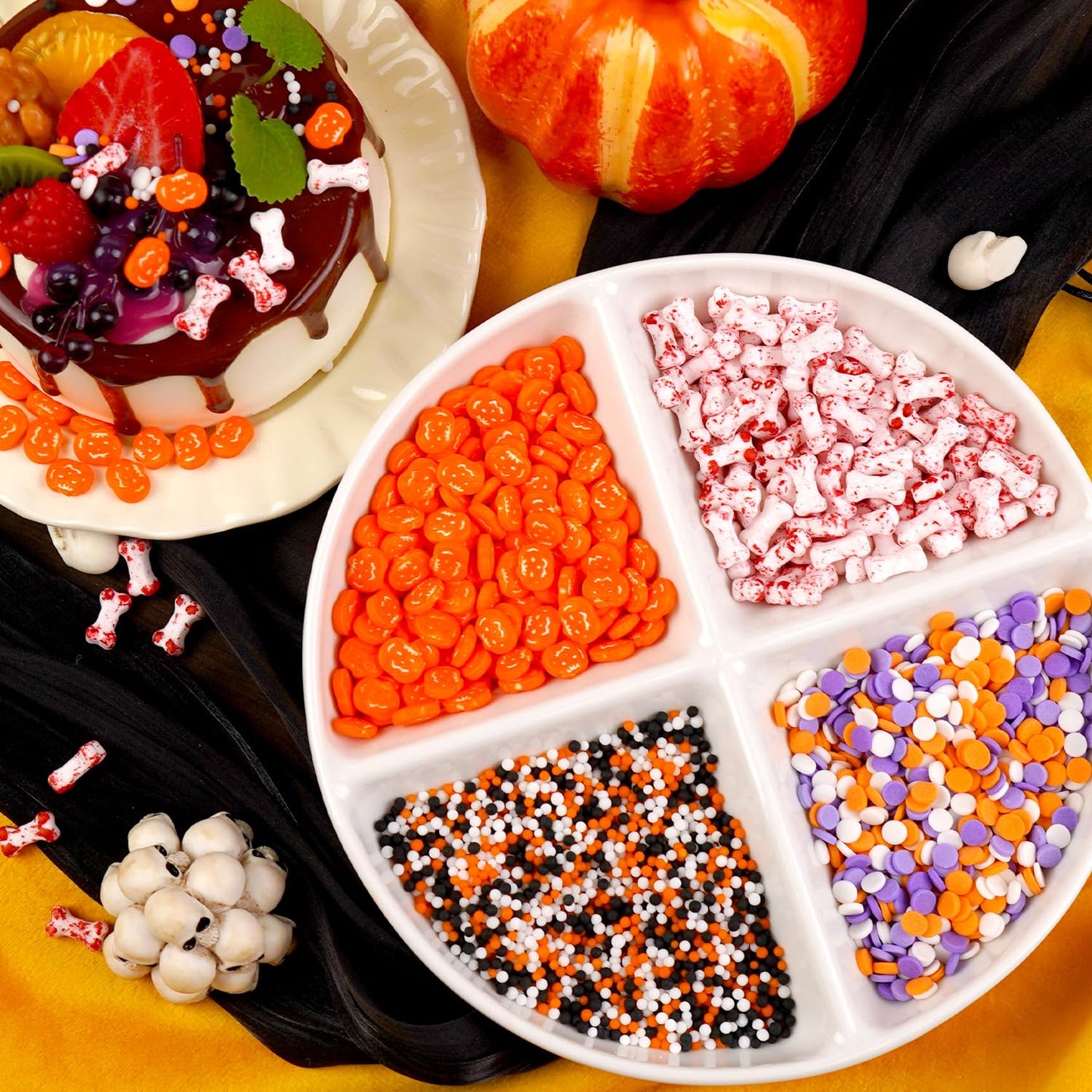 Dazzjoy Halloween Sprinkles, 150g/5.29oz, Edible Halloween Sprinkles for Cake Decorating, Edible Cake Decoration & Cupcake Topper