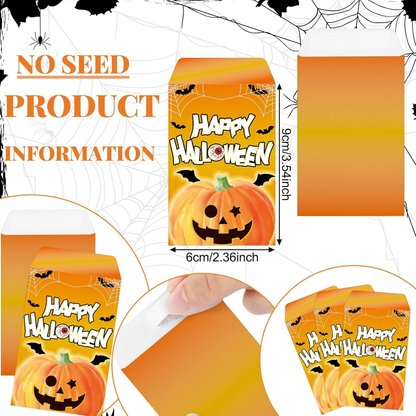 Ctosree 24 Sets Halloween Pumpkin Party Favors for Guests Pumpkin Seed Packet Favors Include Seed Bag Flowerpot Thank You Cards Hemp Ropes and Organza Gifts Bags for Happy Halloween Party Supplies