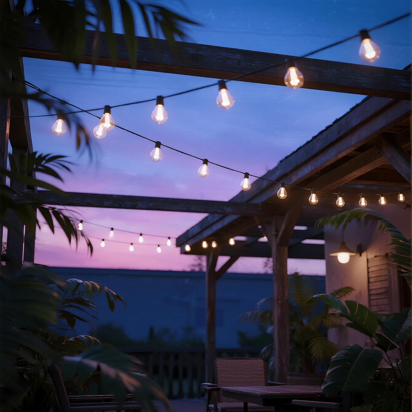 RTTY Outdoor String Lights 100ft, G40 Led Patio Globe Lights with 52pcs Bulbs,Shatterproof Waterproof Connectable Outside Hanging for Porch Cafe Bistro Backyard Gazebo Balcony Deck Party