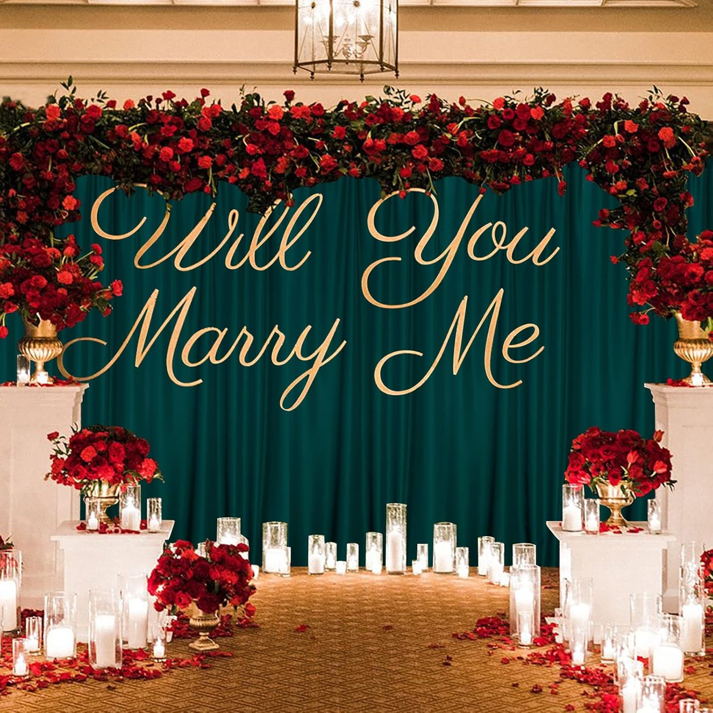 MYSKY HOME 10ft x 8ft Green Backdrop Curtains for Parties, Weddings, Stage, Baby Showers, Birthdays - 5ft x 8ft, 2 Panels