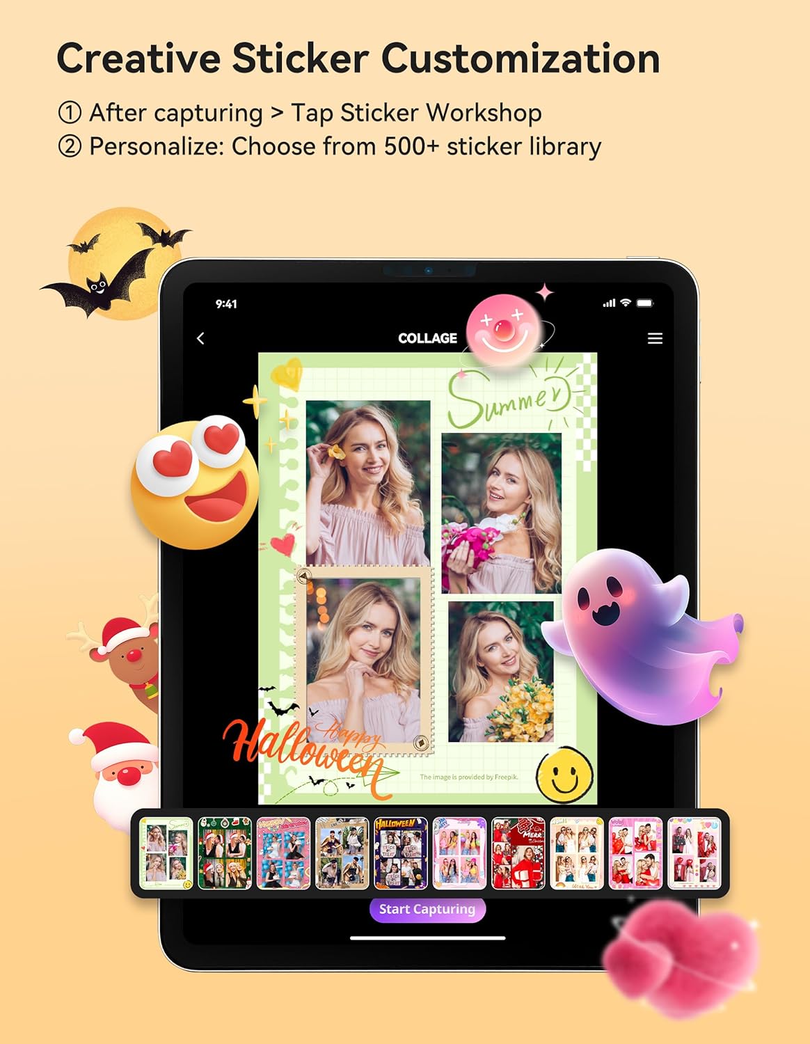 Portable Photo Booth Stand Compatible with 10.2"-12.9" iPad, Large Light Box Music Sync Metal Selfie Photobooth Machine Cyratok Software Control for Events,Rentals & Business Use(Flight Case)