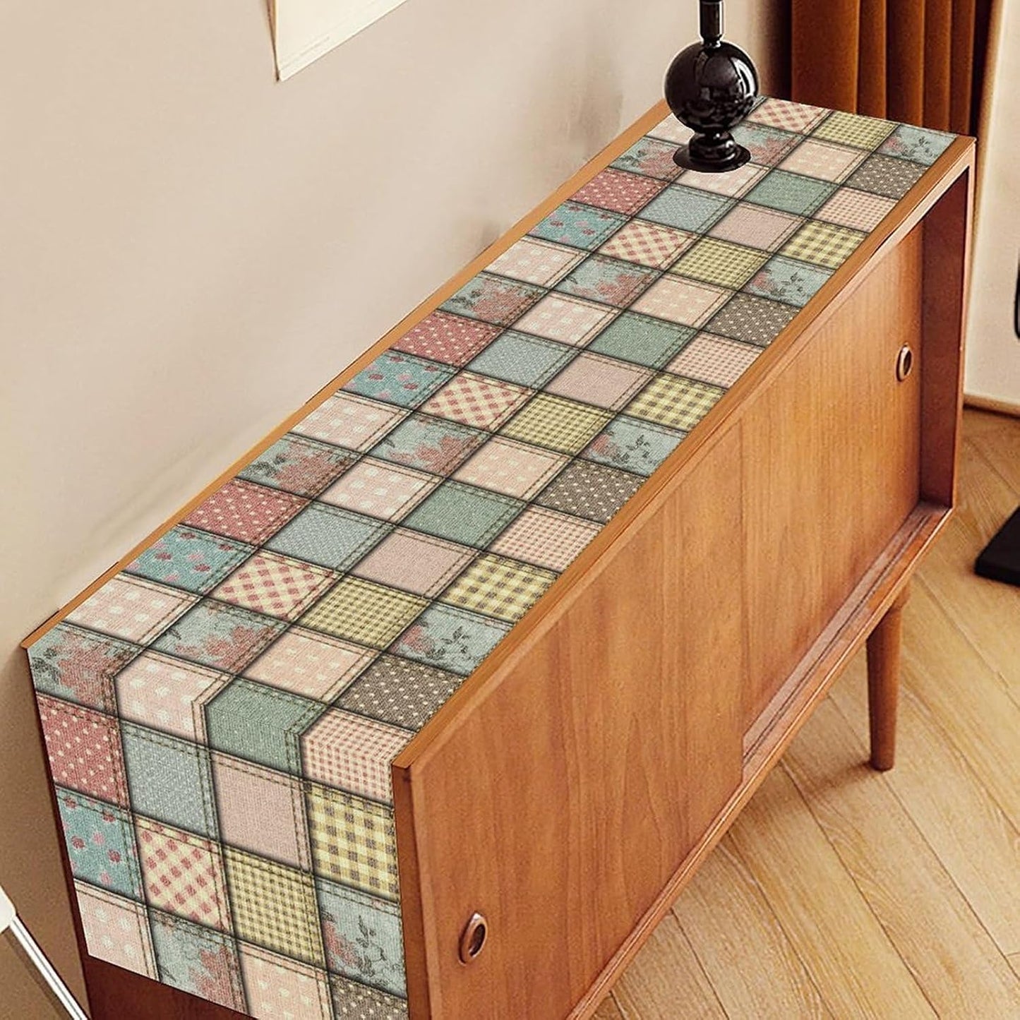 Boho Patchwork Table Runner, Vintage Farmhouse Colorful Wildflowers Bohemian Paisley Flower Table Center Decor for Home Kitchen Dining Patio Holiday Party Indoor Table Decorations, 13"x72" Inch