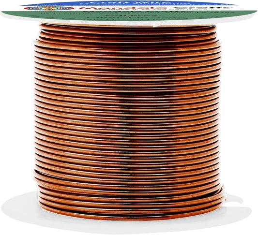 Mandala Crafts 16 Gauge Anodized Aluminum Craft Wire for Jewelry Making - 100 FT Colored Flexible Brown Wire - Bendable for Bonsai Armature Crafting Sculpting